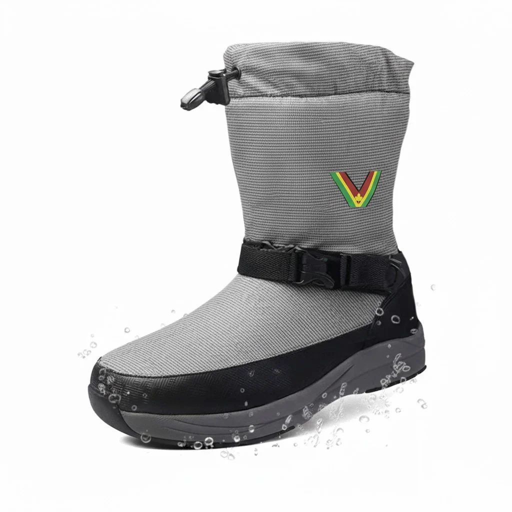 Men’s lightweight waterproof winter snow boots for cold weather in grey