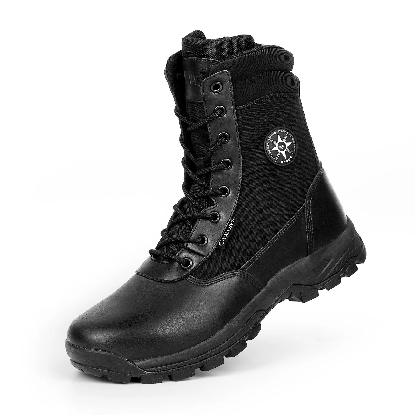 Men’s military tactical side-zip combat boots for outdoor hunting and hiking