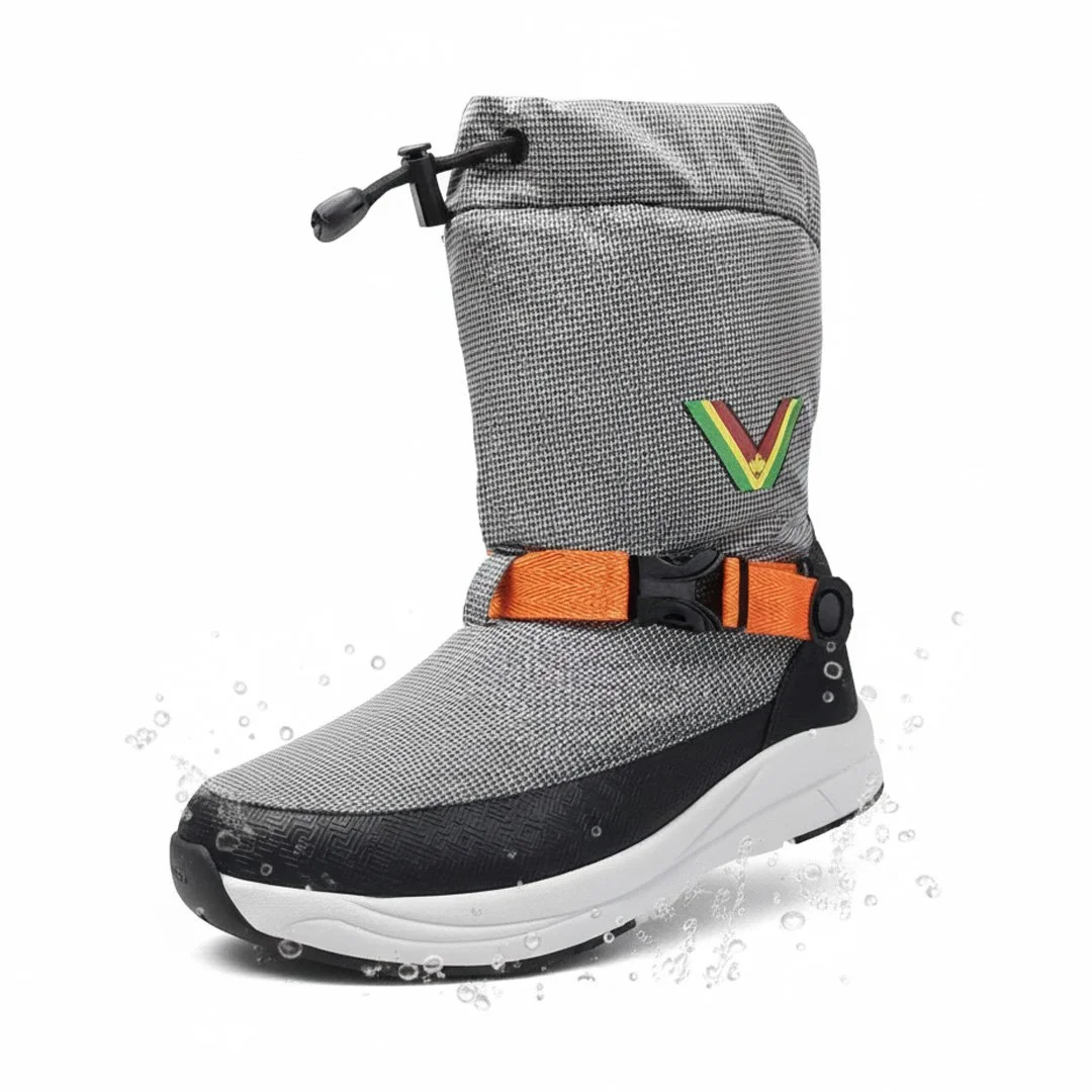 Women’s lightweight waterproof winter snow boots for cold weather in grey