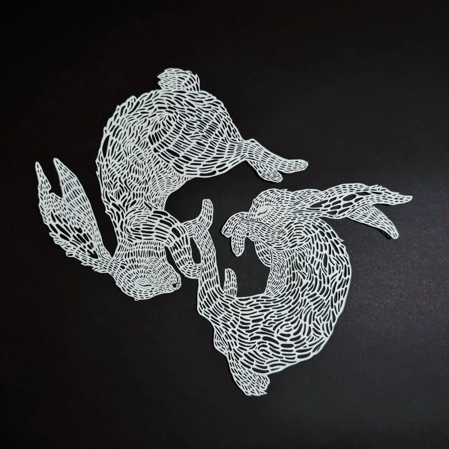 Rabbits are complete! 💫
I think I'm going to call it &quot;Compounded in love&quot;🐇 🍁🍂
While I'm hearing an echo of the timeless insistence that &quot;what will survive of us is love,&quot; the right combination of words for these two rabbits di