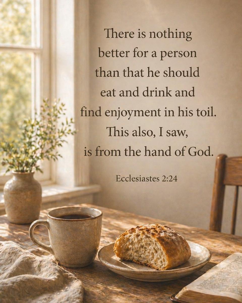 This week in Ecclesiastes, Solomon continues his search for meaning.

He looks for satisfaction in wisdom, in pleasure, and in work. Yet none of them can carry the weight of the soul.

&ldquo;There is nothing better for a person than that he should e