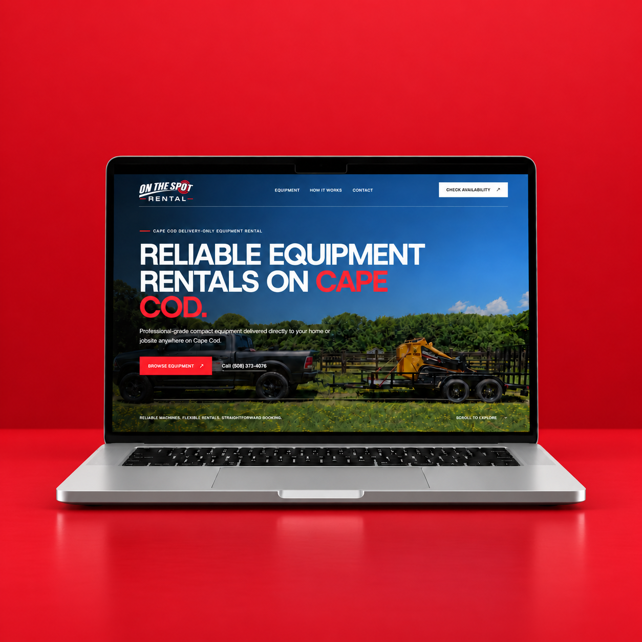 On The Spot Rental Cape Cod equipment rental website designed by Cape Cod Web Design