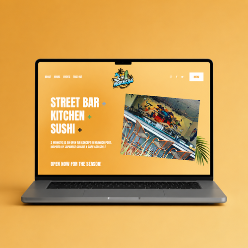 3 Monkeys Harwich Port sushi bar website designed by Cape Cod Web Design