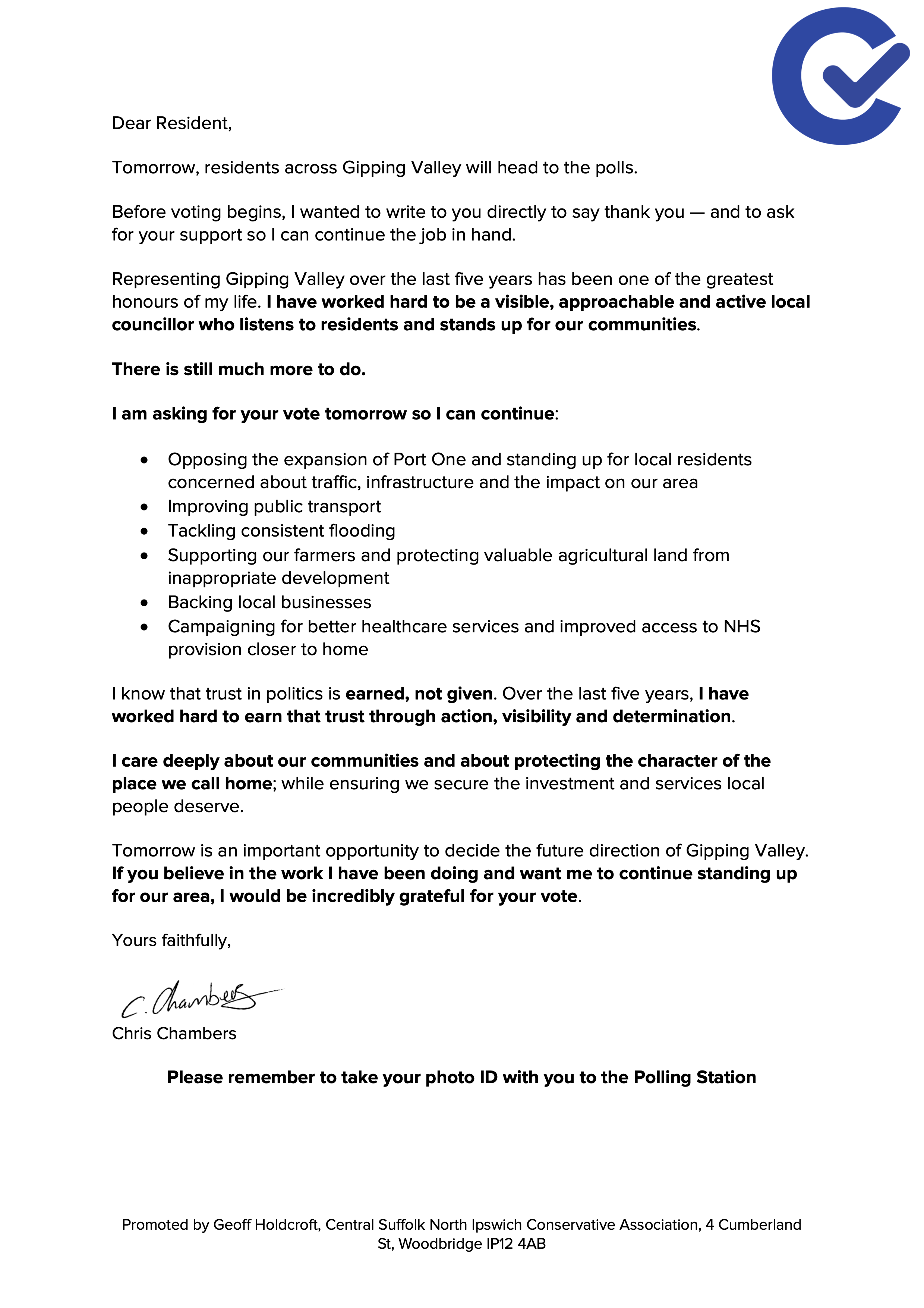 Open Letter to Residents