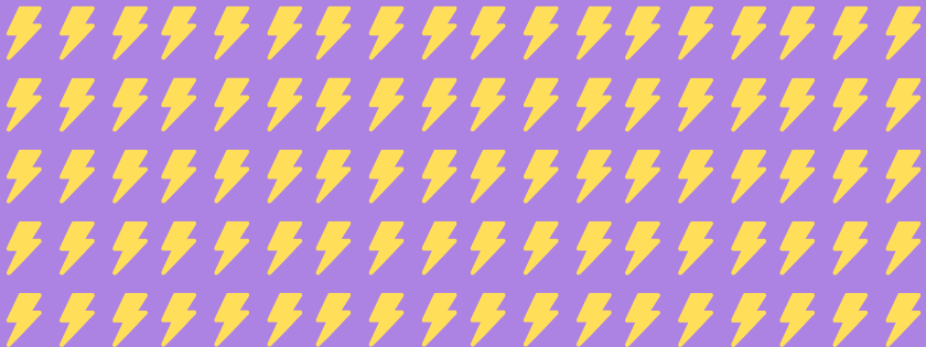 Yellow emoji lightning bolts on a purple background