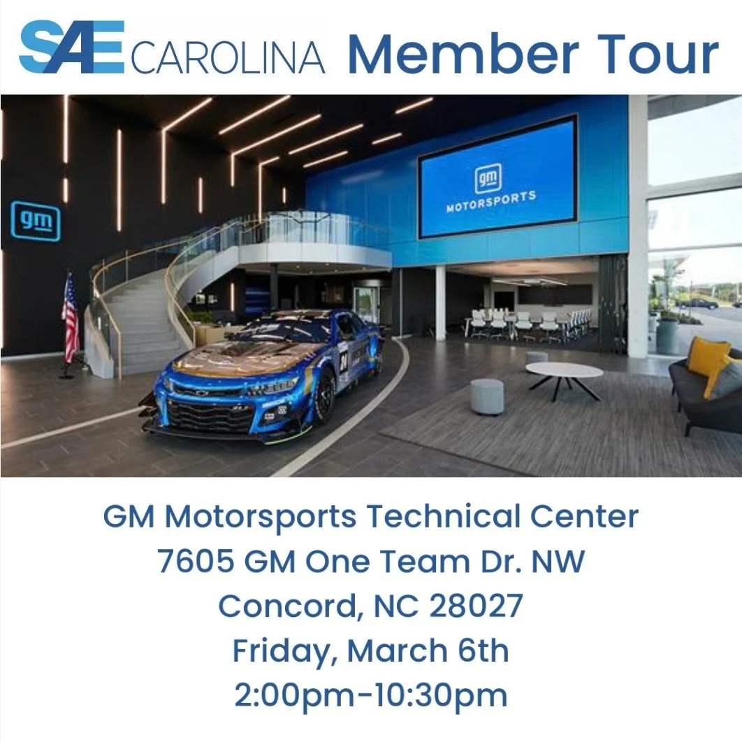 Register for this great opportunity:

https://www.saecarolina.org/events/gm-motorsports-tour