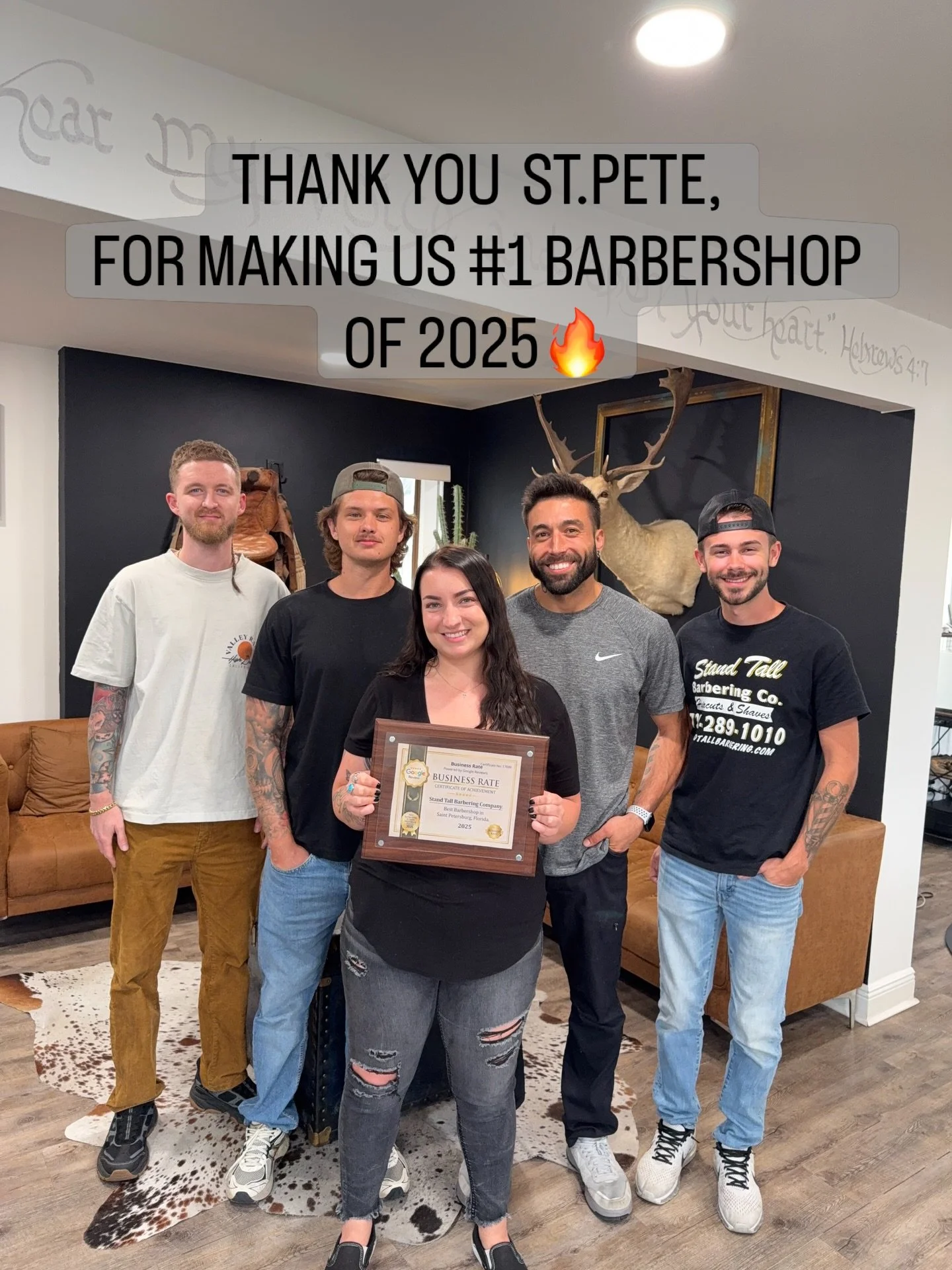 Booyah. Thank you St Pete for all the support you guys have shown us. With over 300 5 star Google reviews in such a short time we Got awarded Best Barbershop In St.Pete of 2025. Not by being nominated, not by some arbitrary Poll count or popularity c