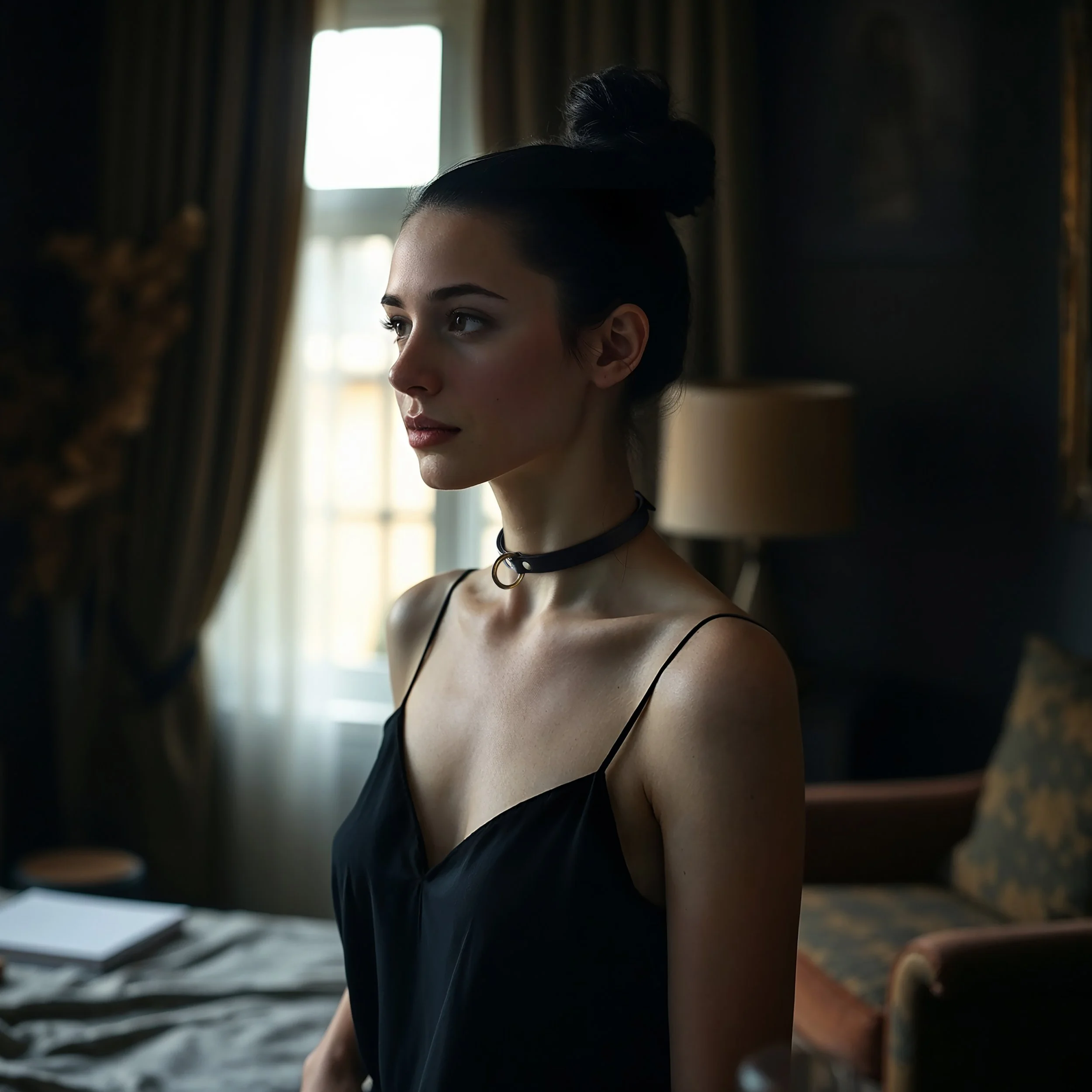 Atticus Ivy Saia black leather slim ring collar_mariann.jpg