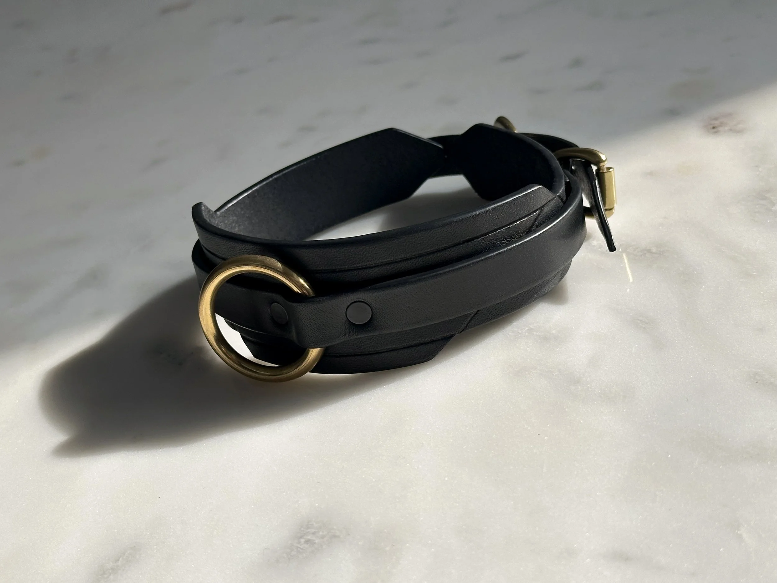 Atticus Ivy Deia black leather layered collar_angle sunlight.jpg