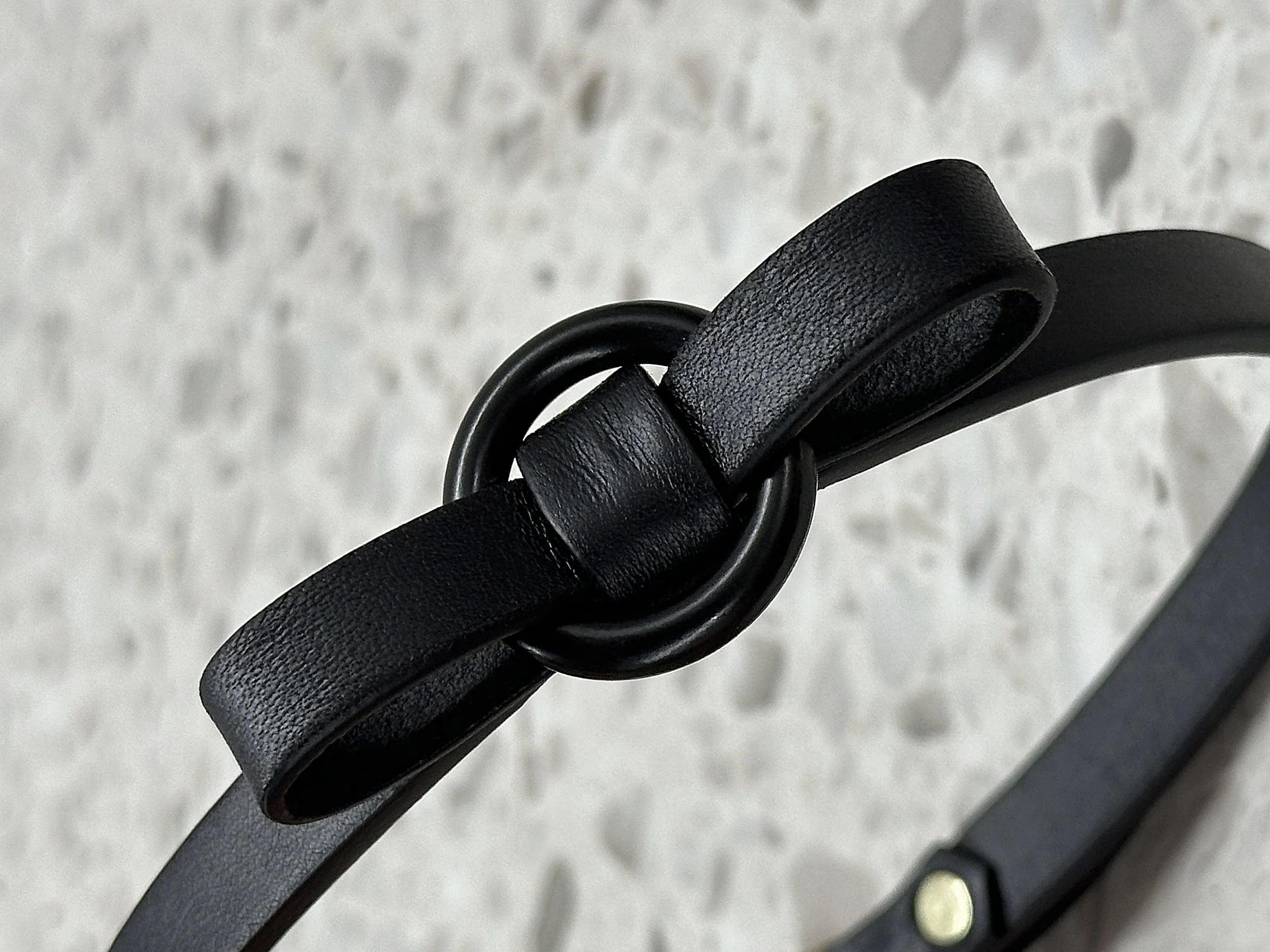 Atticus Ivy Baira black leather bow ring choker_close angle.jpg