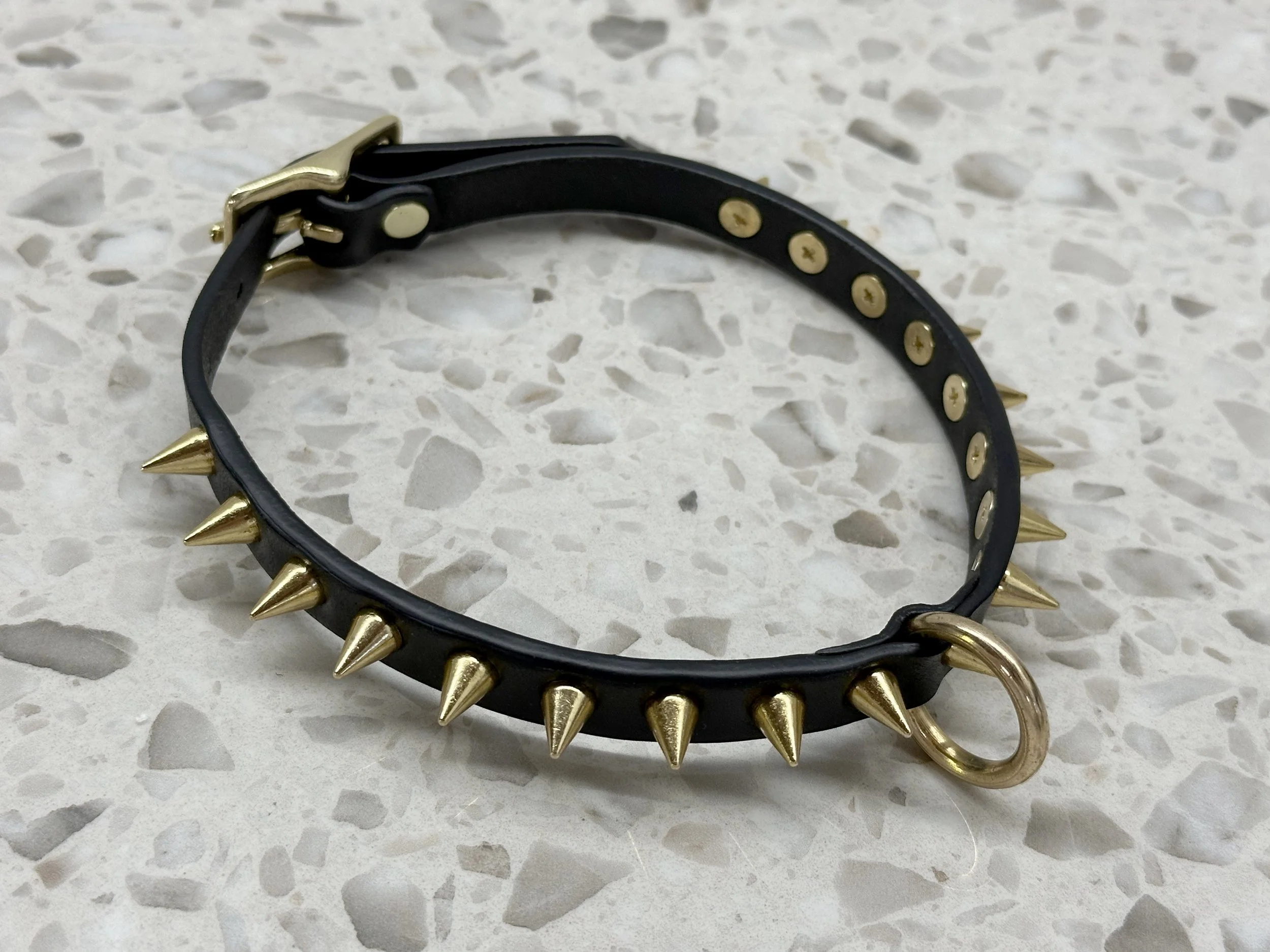 Atticus Ivy Syna black leather spike and ring collar_top down.jpg