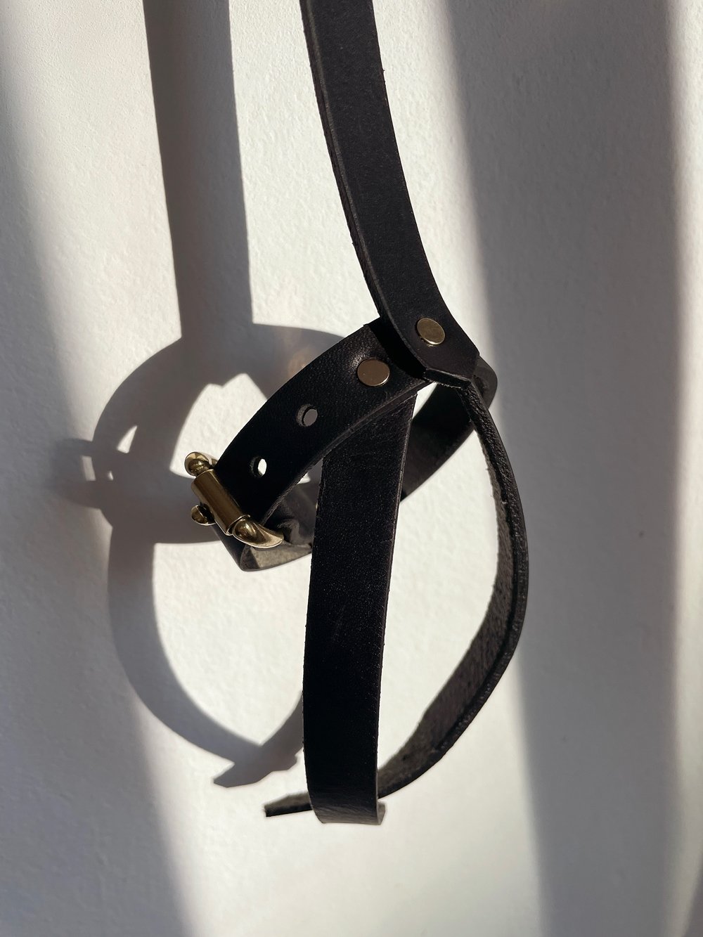 Atticus Ivy Leather Calf Harness in black and brass_4