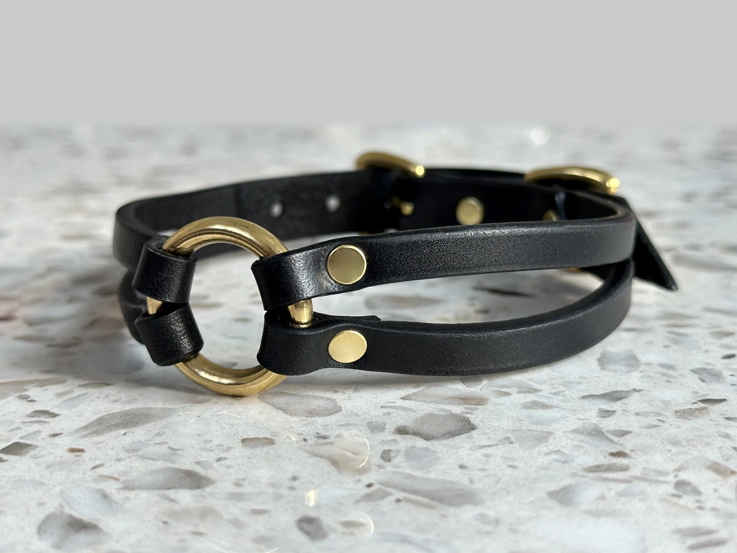 Atticus Ivy Oska slim black leather split strap collar_right side.jpg