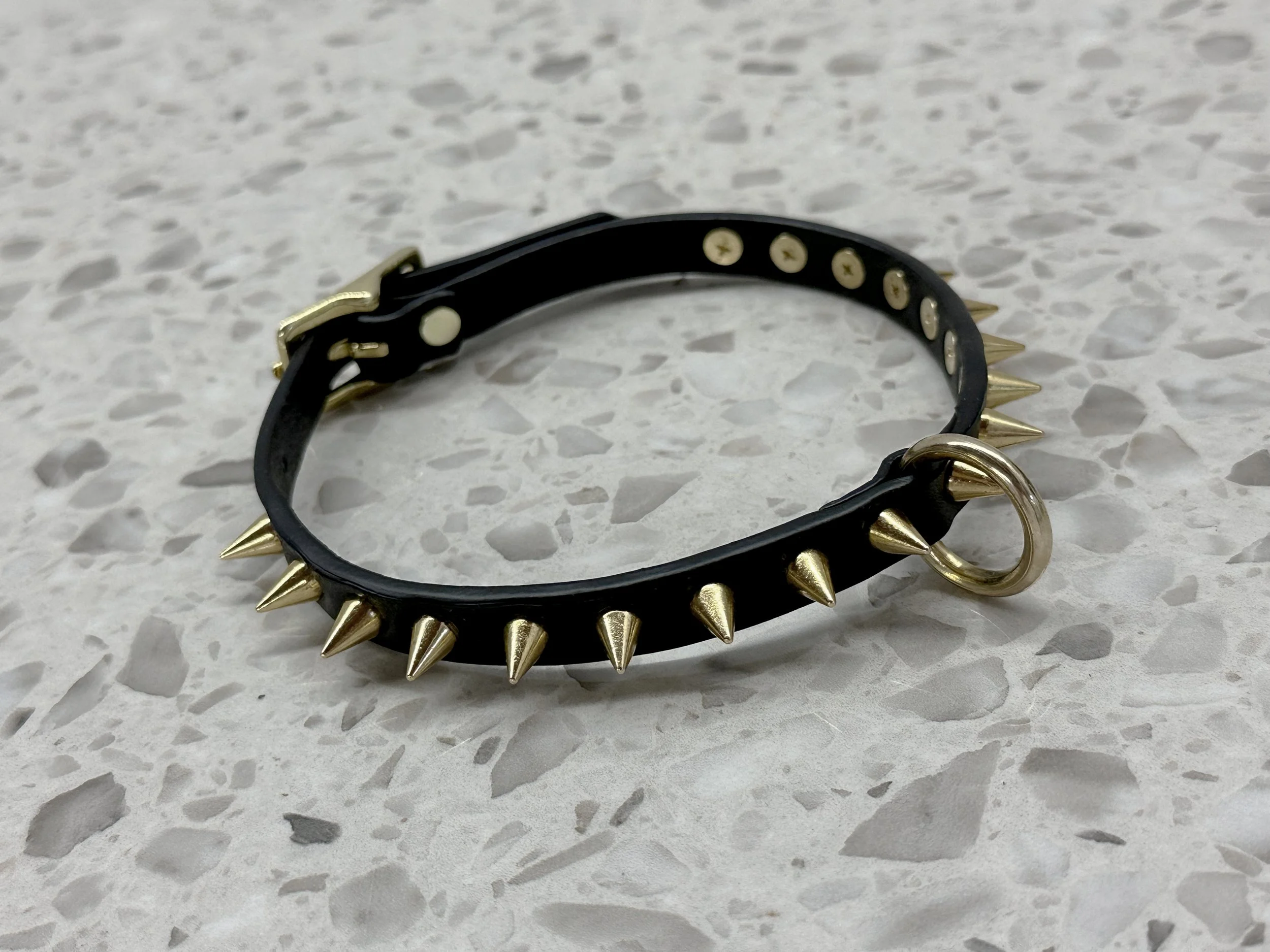 Atticus Ivy Syna black leather spike and ring collar_front down copy.jpg