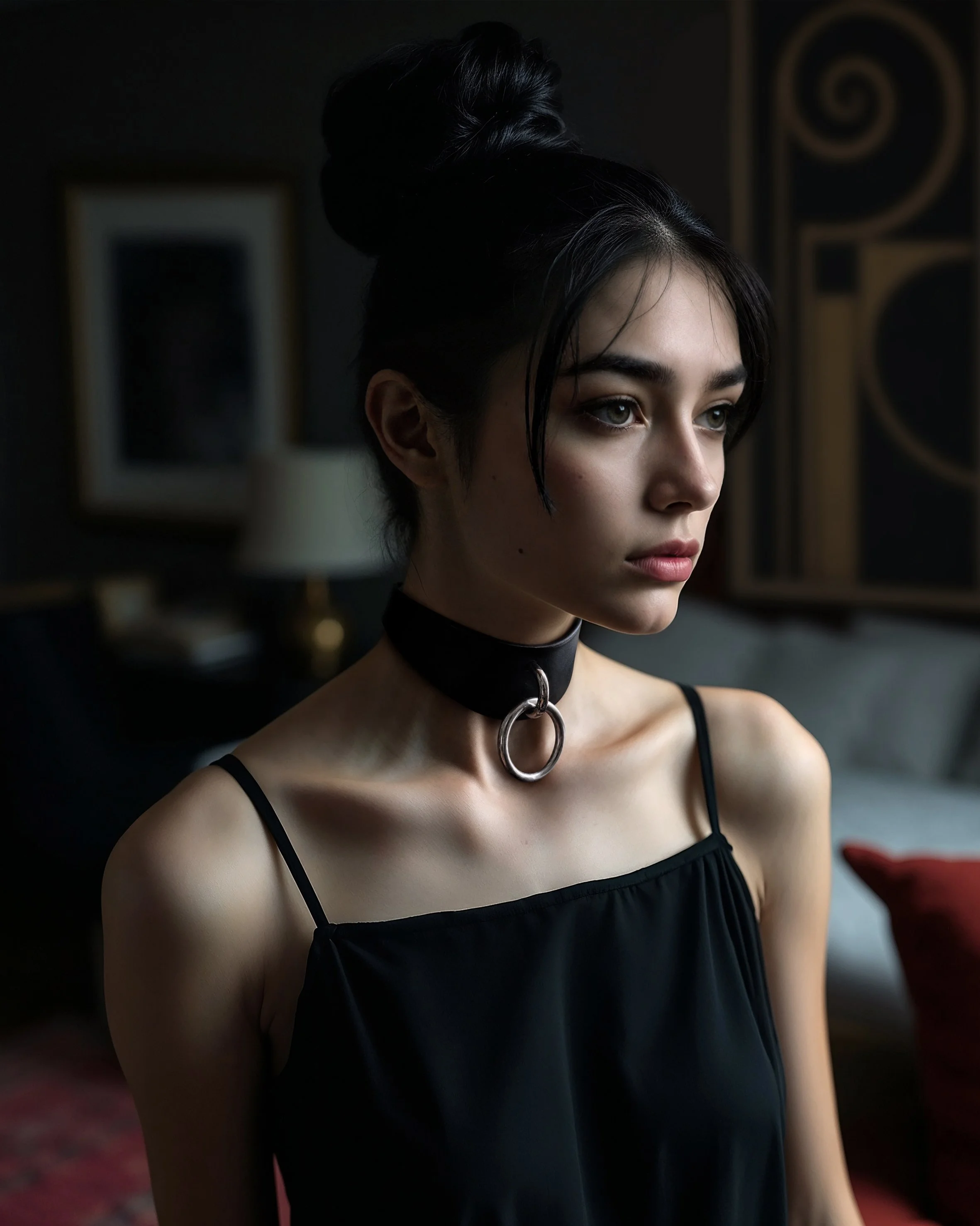 Atticus Ivy Rea collar in black leather with stainless steel_Rita d.jpg