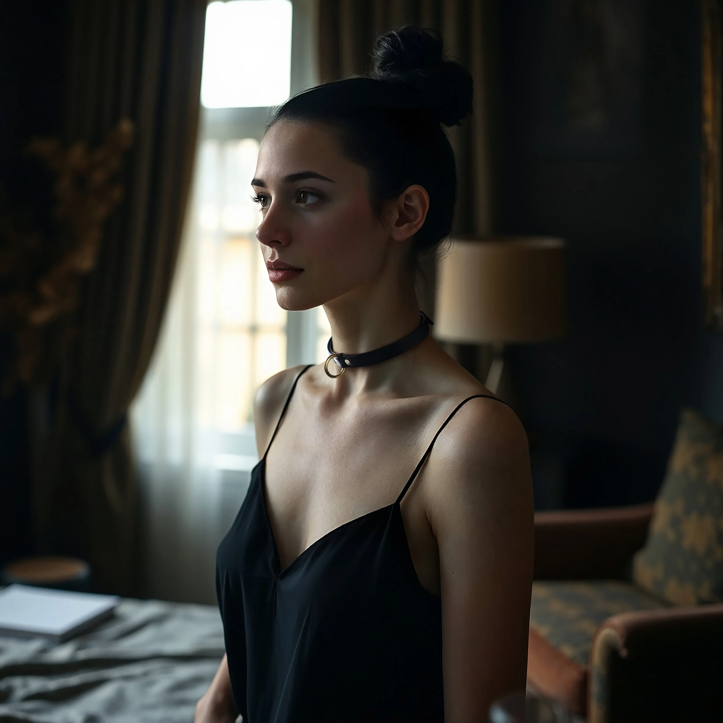 Atticus Ivy Saia black leather slim ring collar_mariann b.jpg