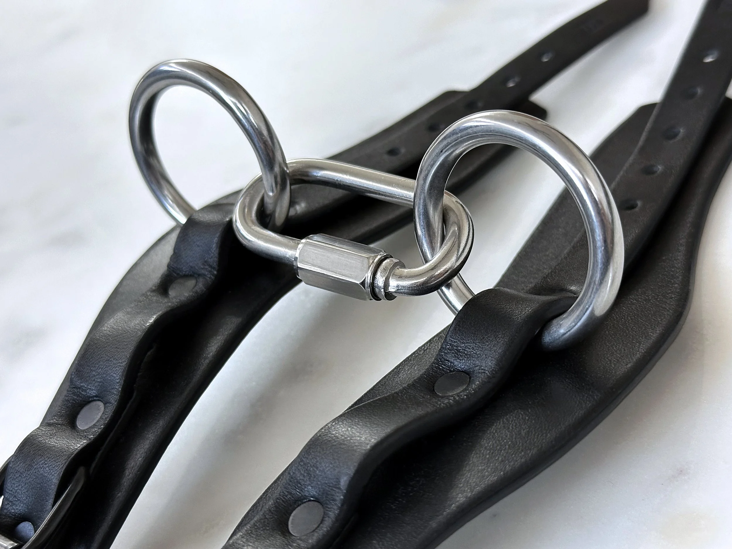 Atticus Ivy Haika cuff in black leather with stainless steel_buckle detail.jpg