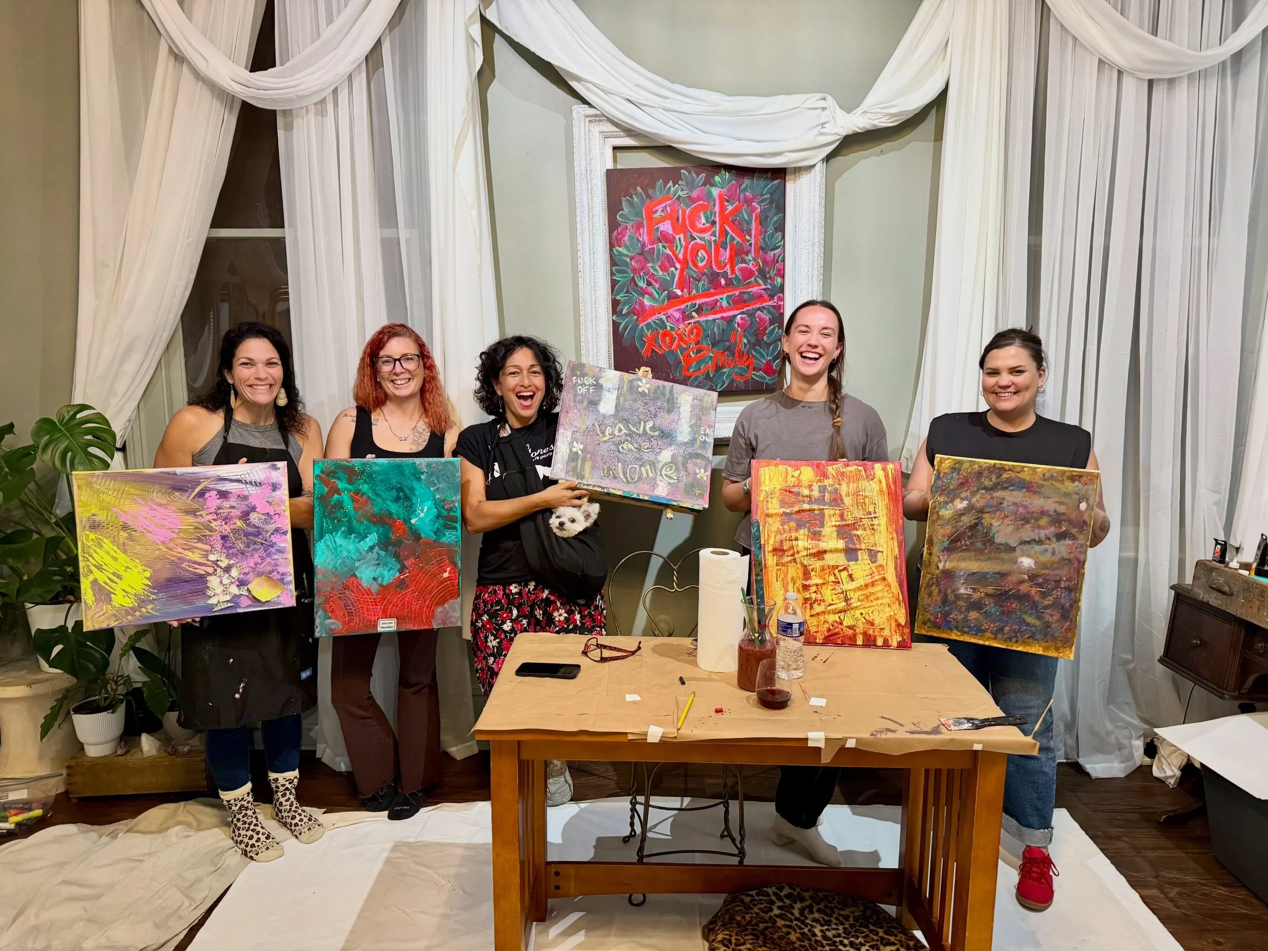 Last nights Painting for Angry Women was just Beautiful! These women showed up for themselves to create space in their bodies, hearts, and minds for all the things that no longer serve them to exit. Im honored to have created a safe, judgement free z