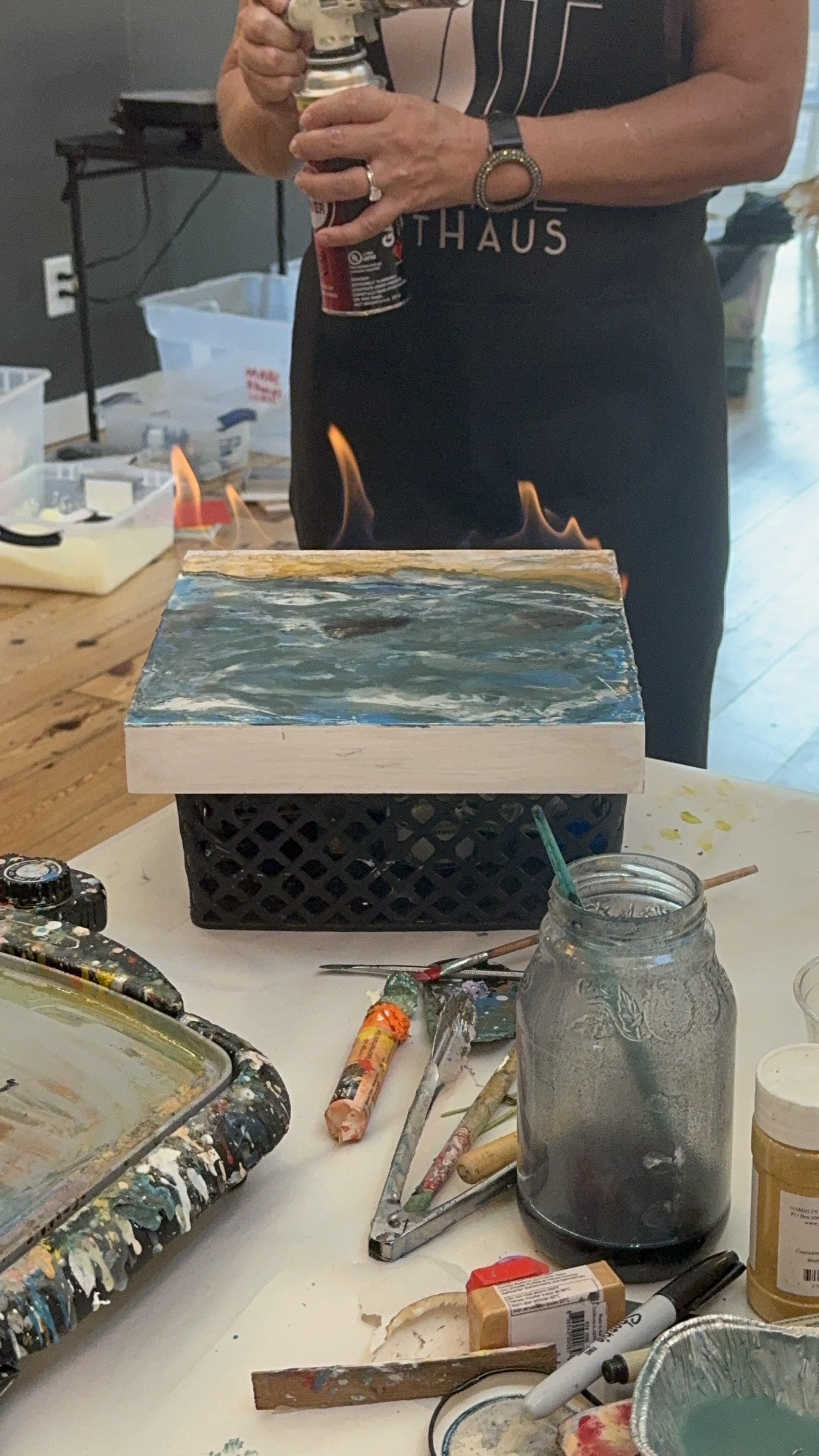 heating-wax-layers-encaustic-art-process