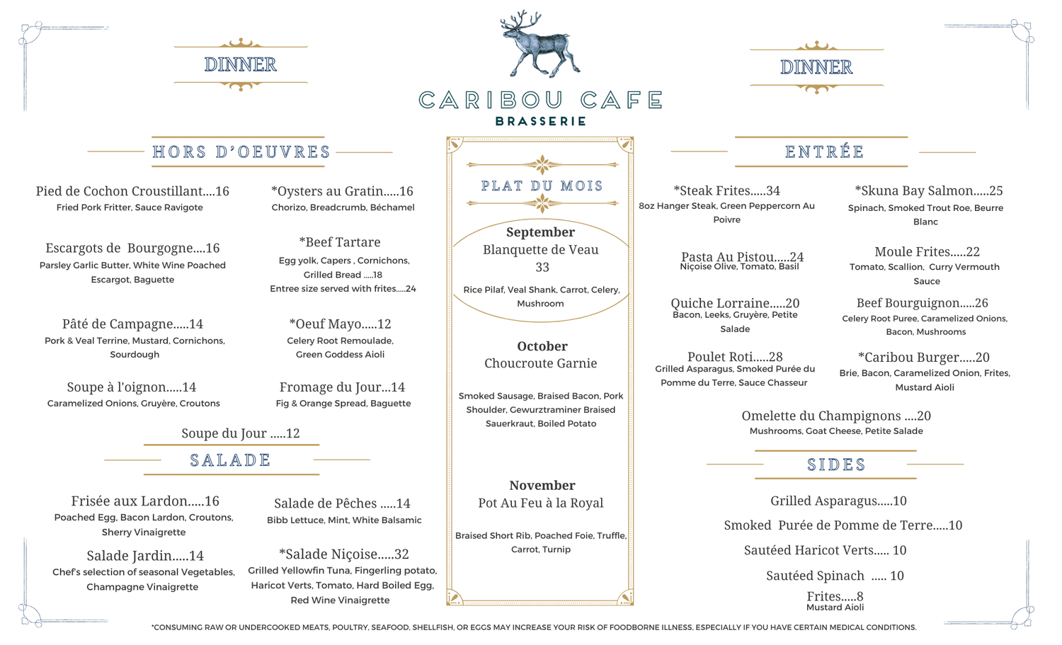 Caribou Menu Lunch Menu — Caribou Cafe