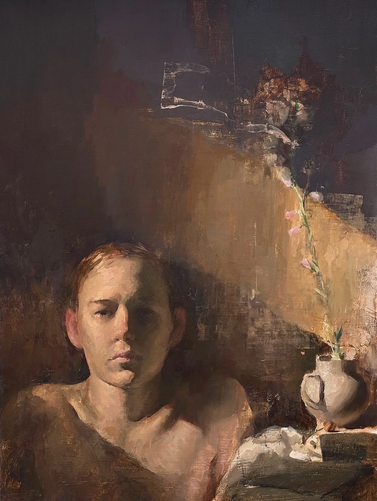 This one is special to me. It&rsquo;s a larger painting of a young person and is now owned by close relatives. And to say that it hangs besides masterpieces from artists like Mir&oacute;, Shinoda and Dal&iacute; makes me really proud. 

#oilpainting 