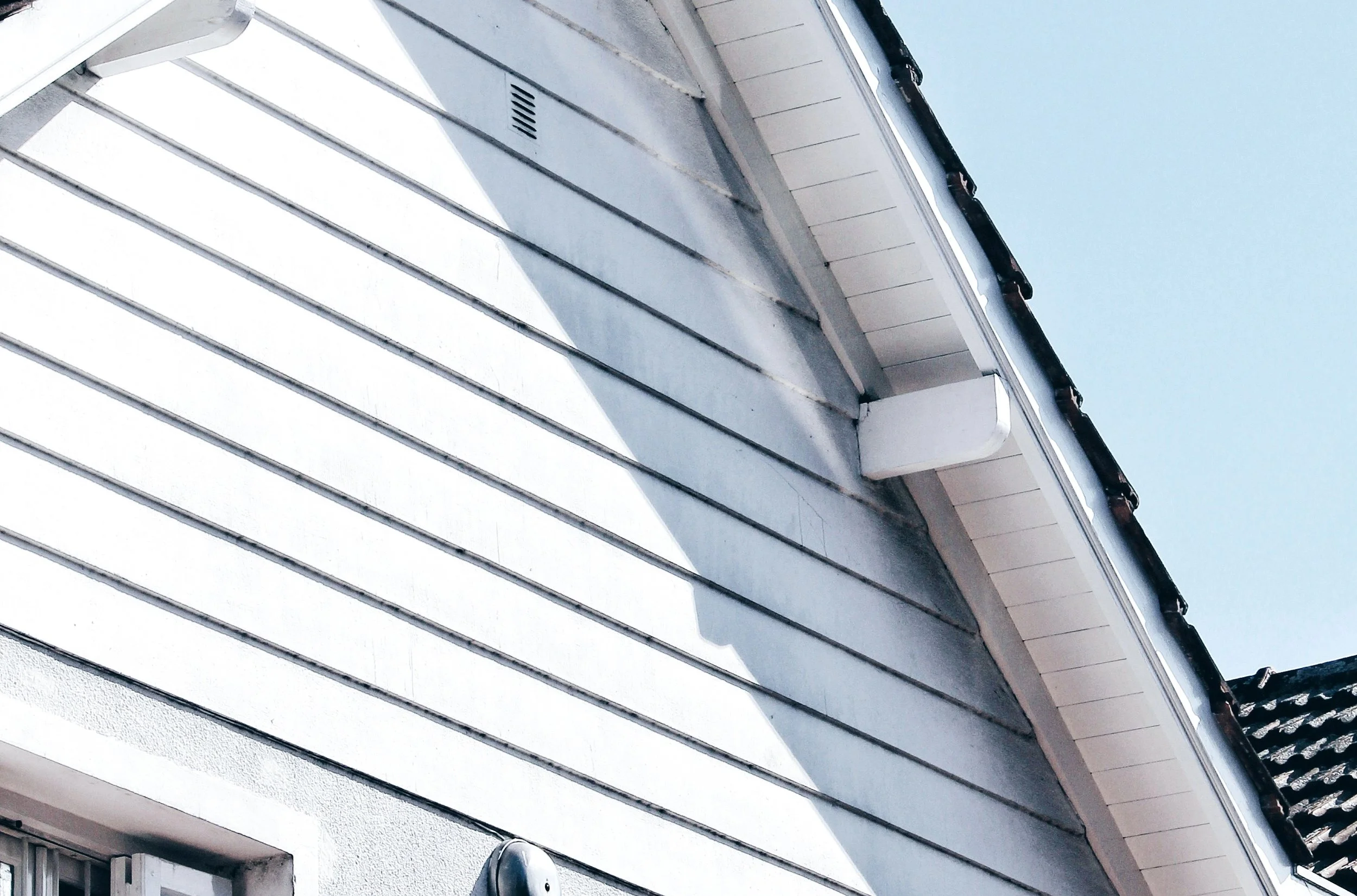 White siding on home
