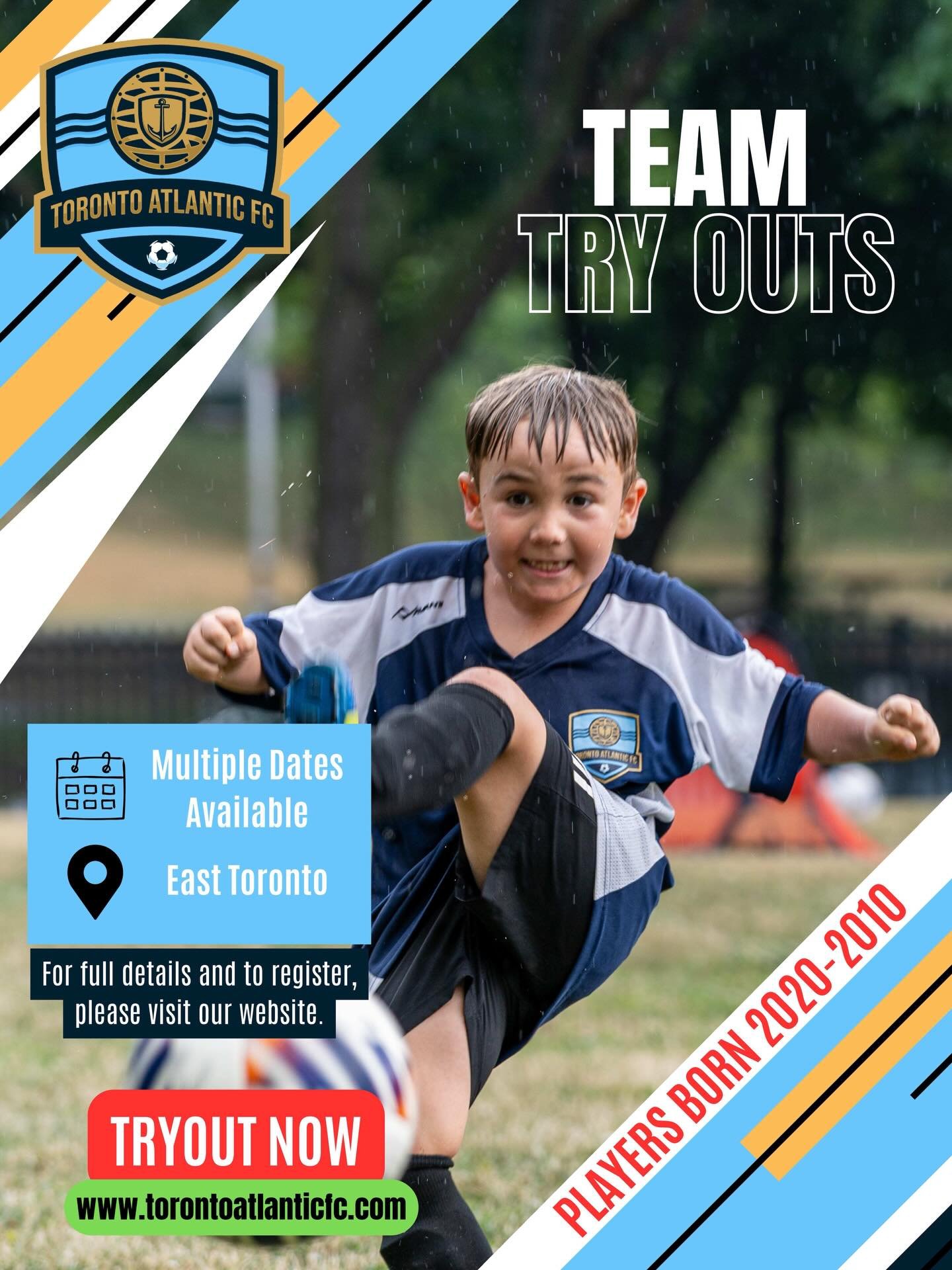 2026 COMPETITIVE TEAM TRYOUTS ⚽

We are now evaluating players born 2010&ndash;2020 for our upcoming competitive season.

📍 Multiple Toronto locations
📅 Running throughout March &amp; April
🏆 League play begins May 2026

We&rsquo;re building serio