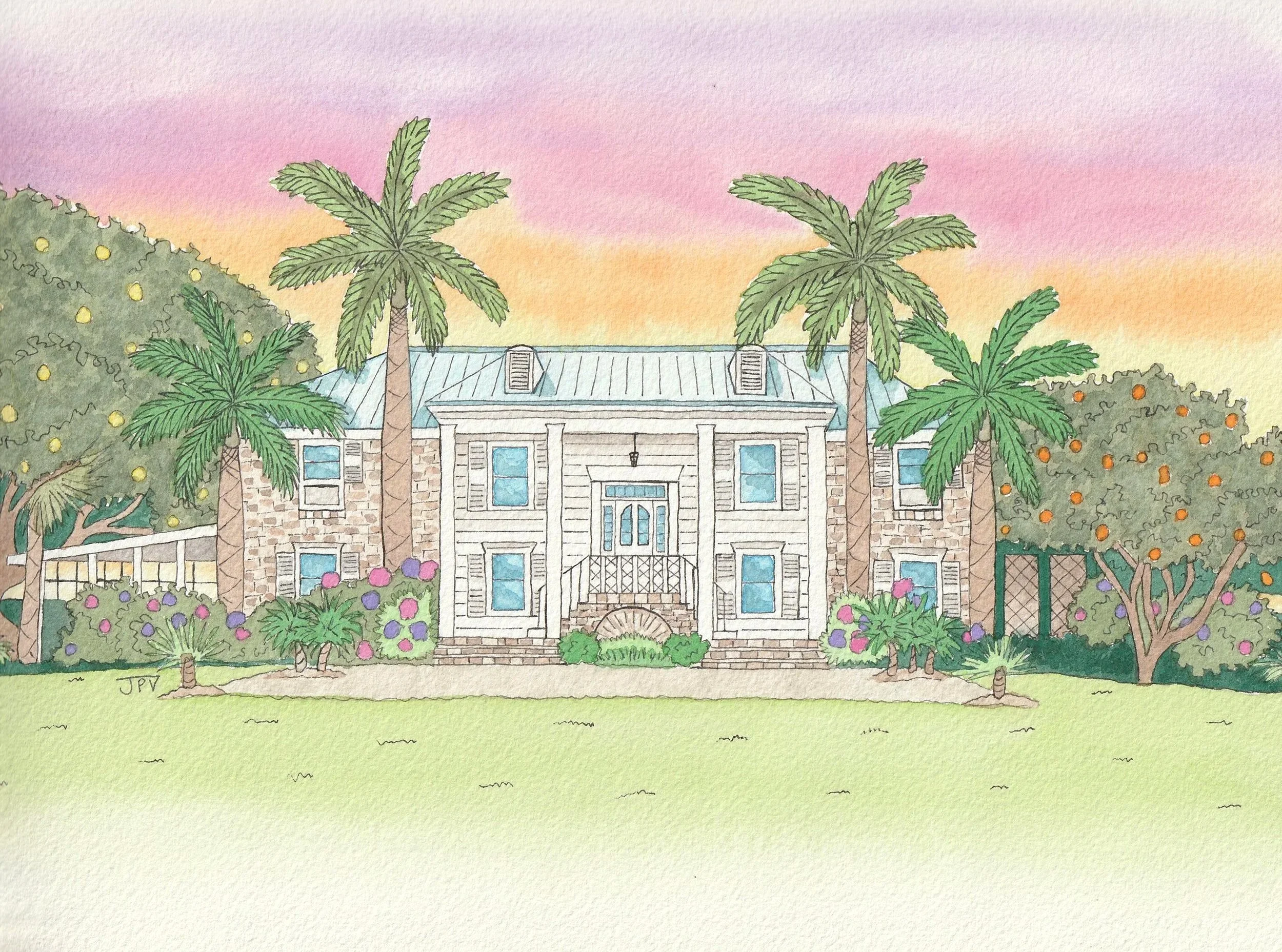 THE ISLAND HOUSE (Jones Island) - WEDDING VENUE ILLUSTRATION