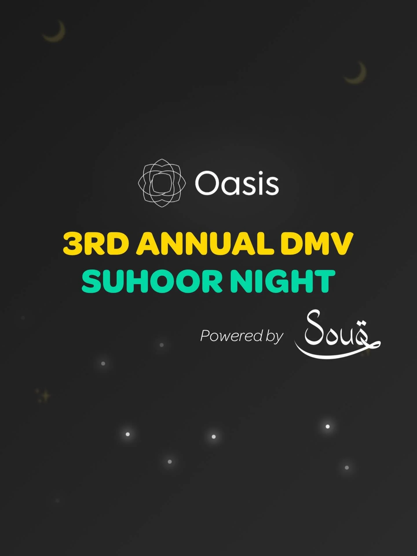 Ramadan nights are better together 🌙

Souq Social is excited to partner with @oasishilldc to bring Suhoor Night back! Now with an improved indoor experience at The St. James.

Join us on March 12th for some incredible food, curated vendors, and a la