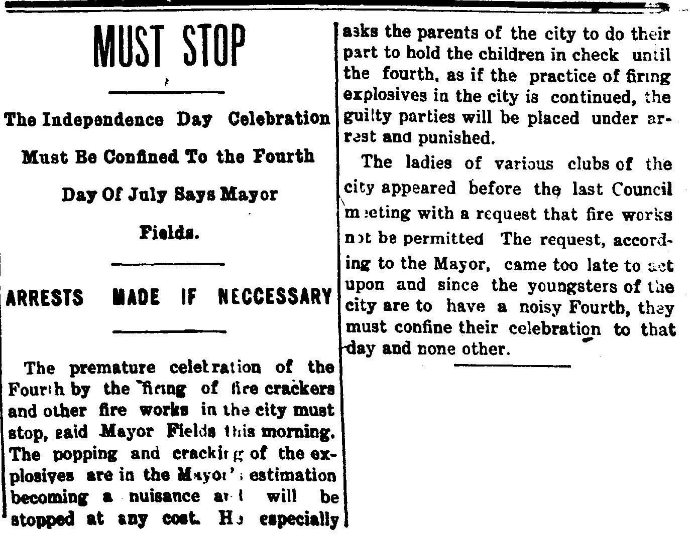 From the June 27, 1910 Bedford Daily Mail