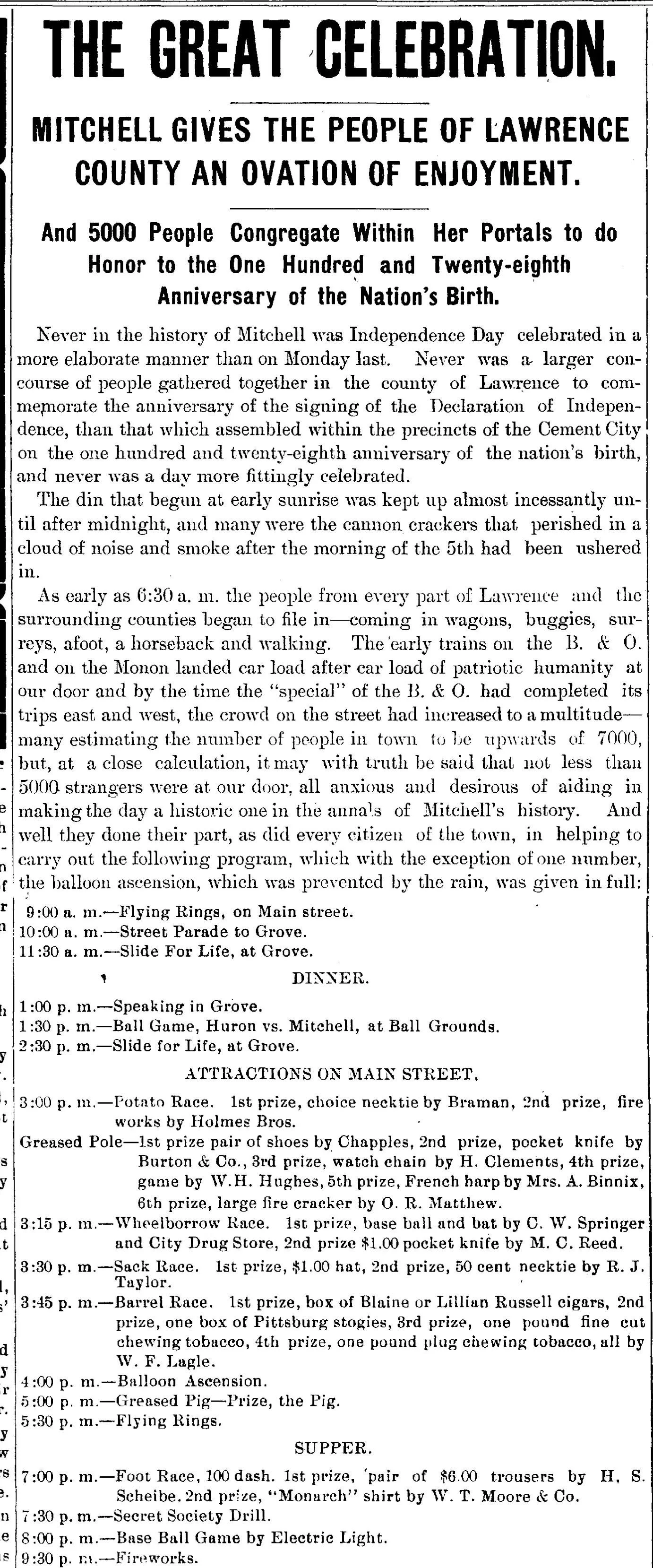 From the July 7, 1904 Mitchell Commercial