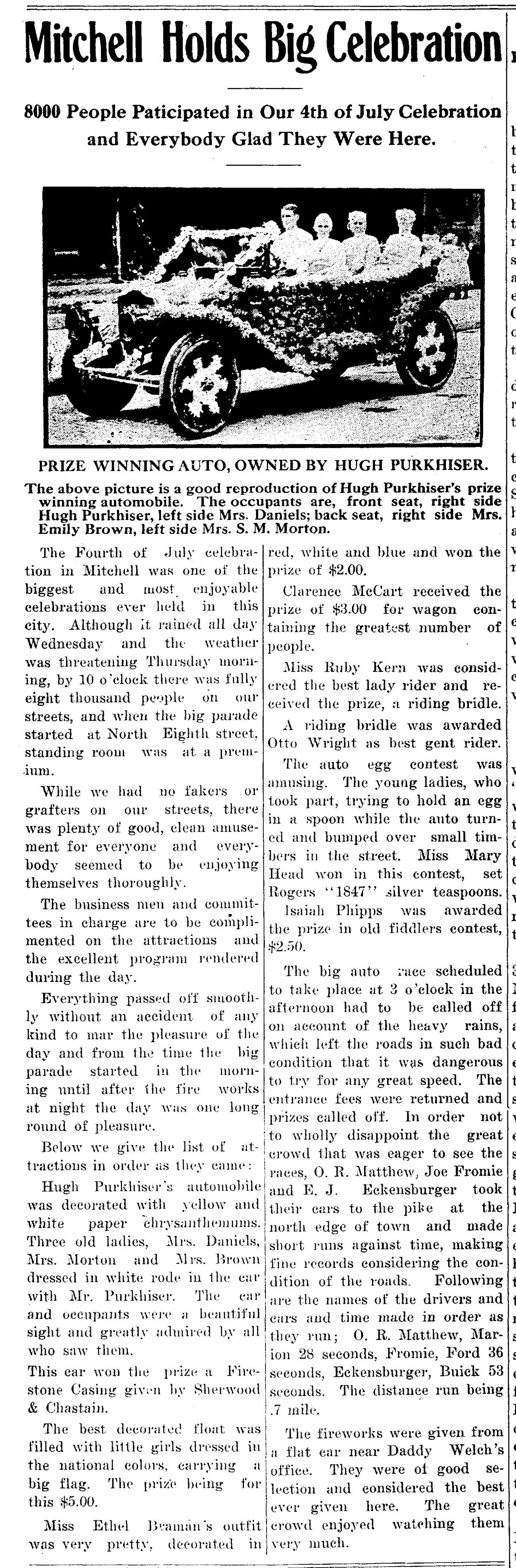 From the July 11, 1912 Mitchell Commercial