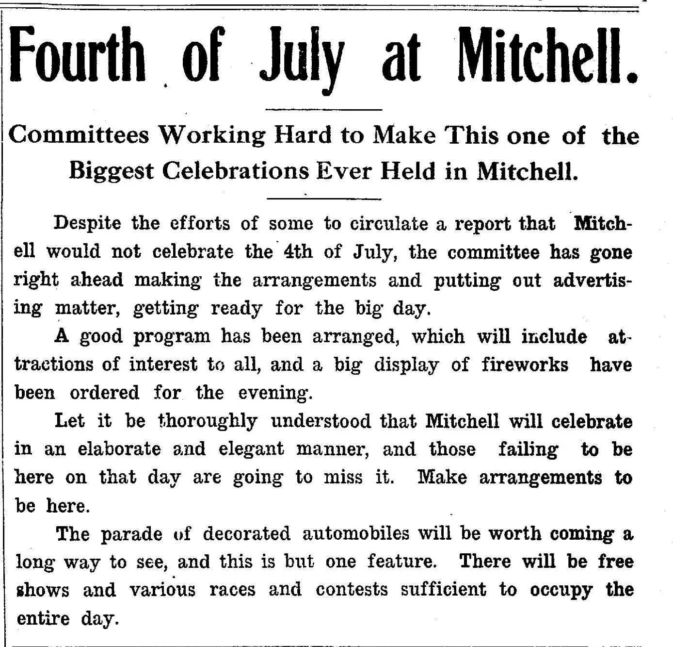 From the June 27, 1912 Mitchell Commercial
