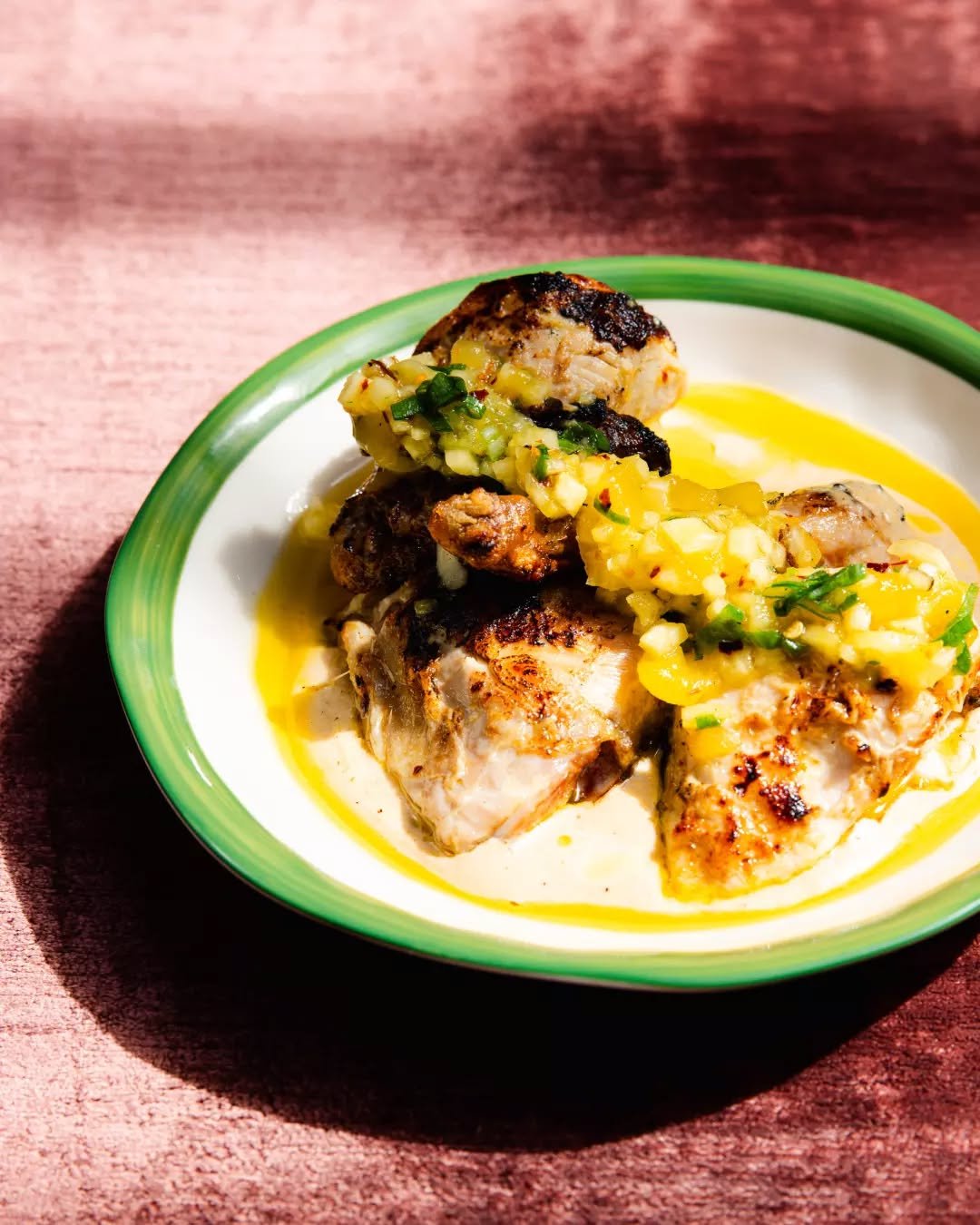 The Half Roast Chicken, perfected. ✨ Pineapple-rum-jerk marinated chicken meets the sweetness of smoked mango salsa and the crunch of roasted honey almonds. Sophisticated, vibrant, and perfectly balanced.