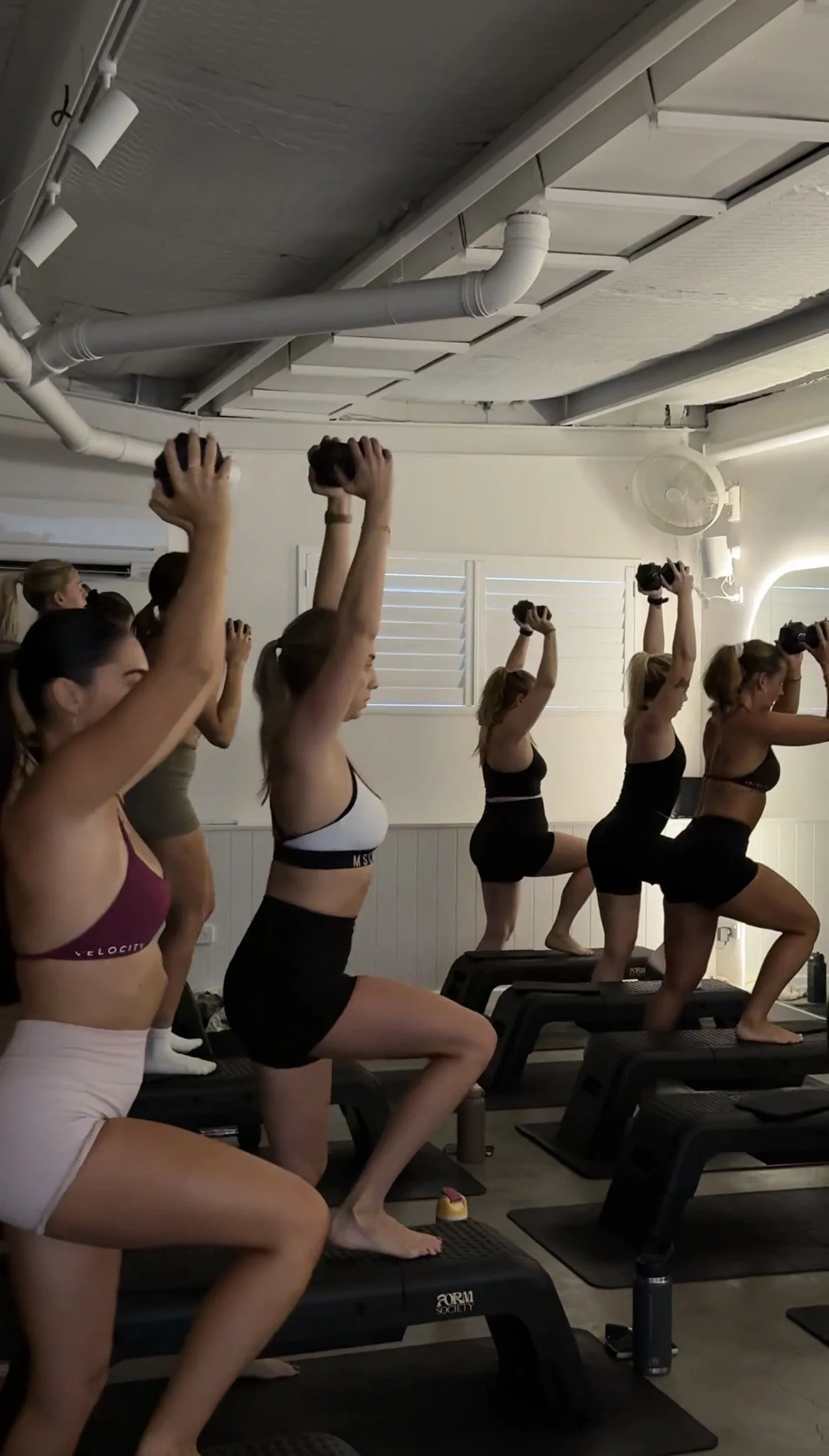Scarborough mat pilates force class at Form Society Studio at full capacity