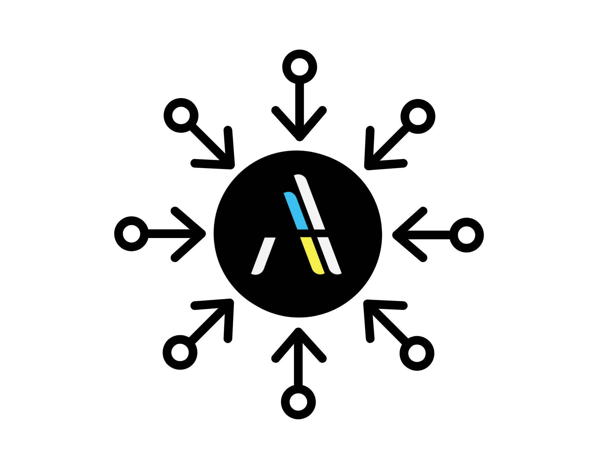 Graphic representing how teams of small businesses form with the assistance of The Amalgamation