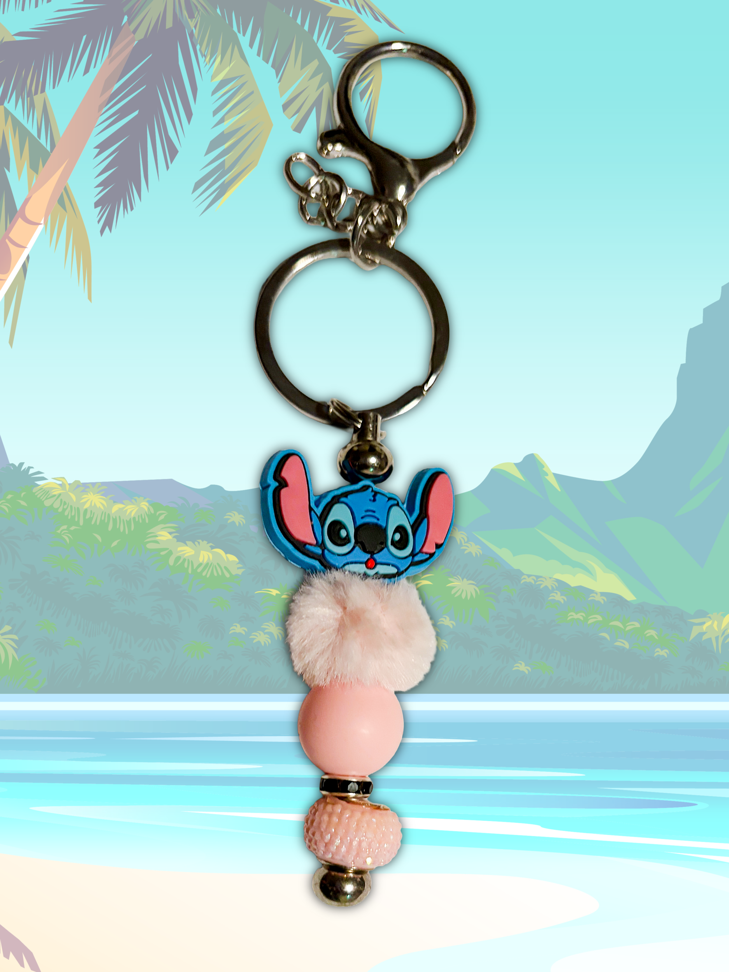 Cartoon Character Beaded Keychain