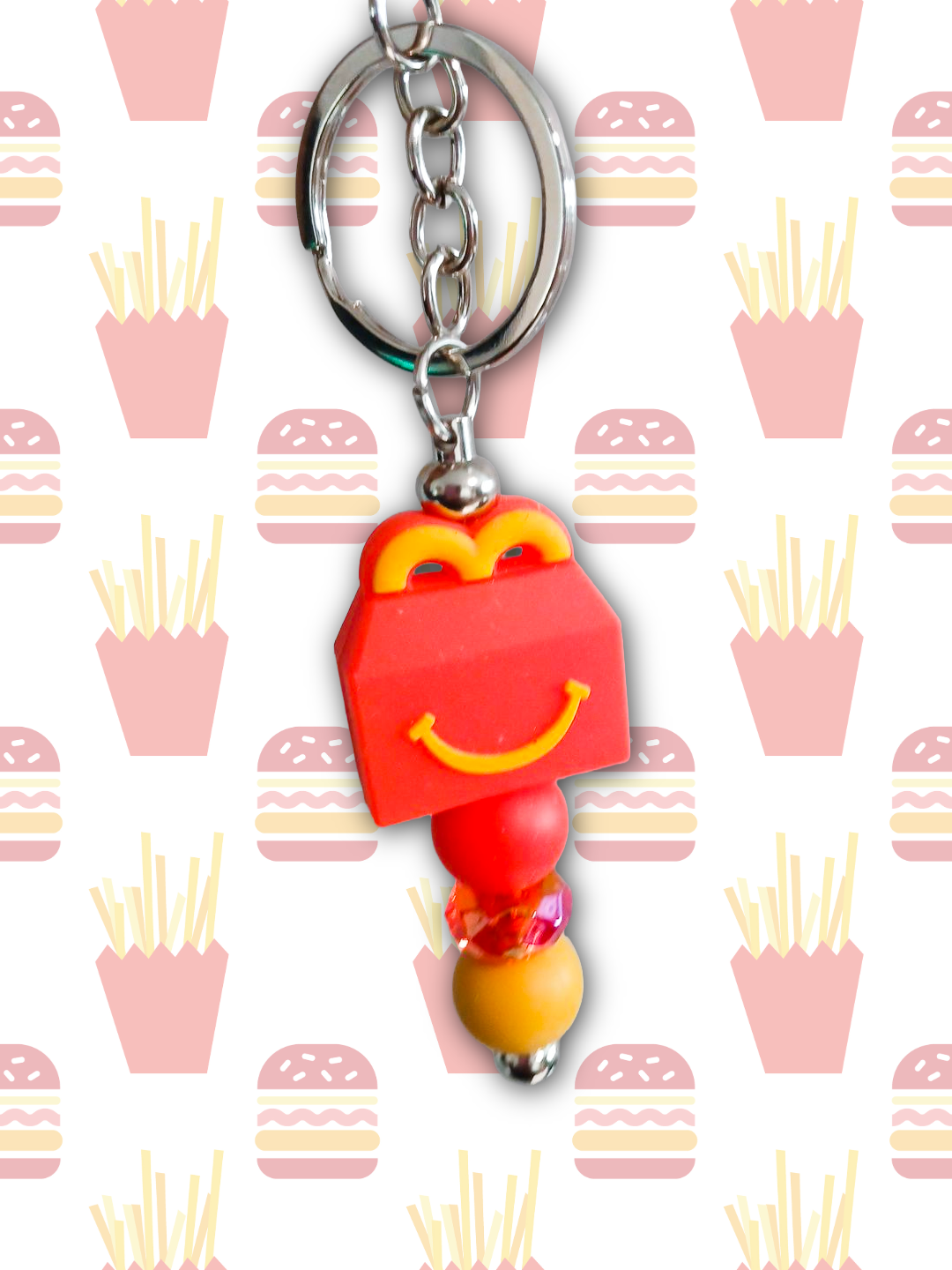 Classic Symbol Keychain with Beaded Accent