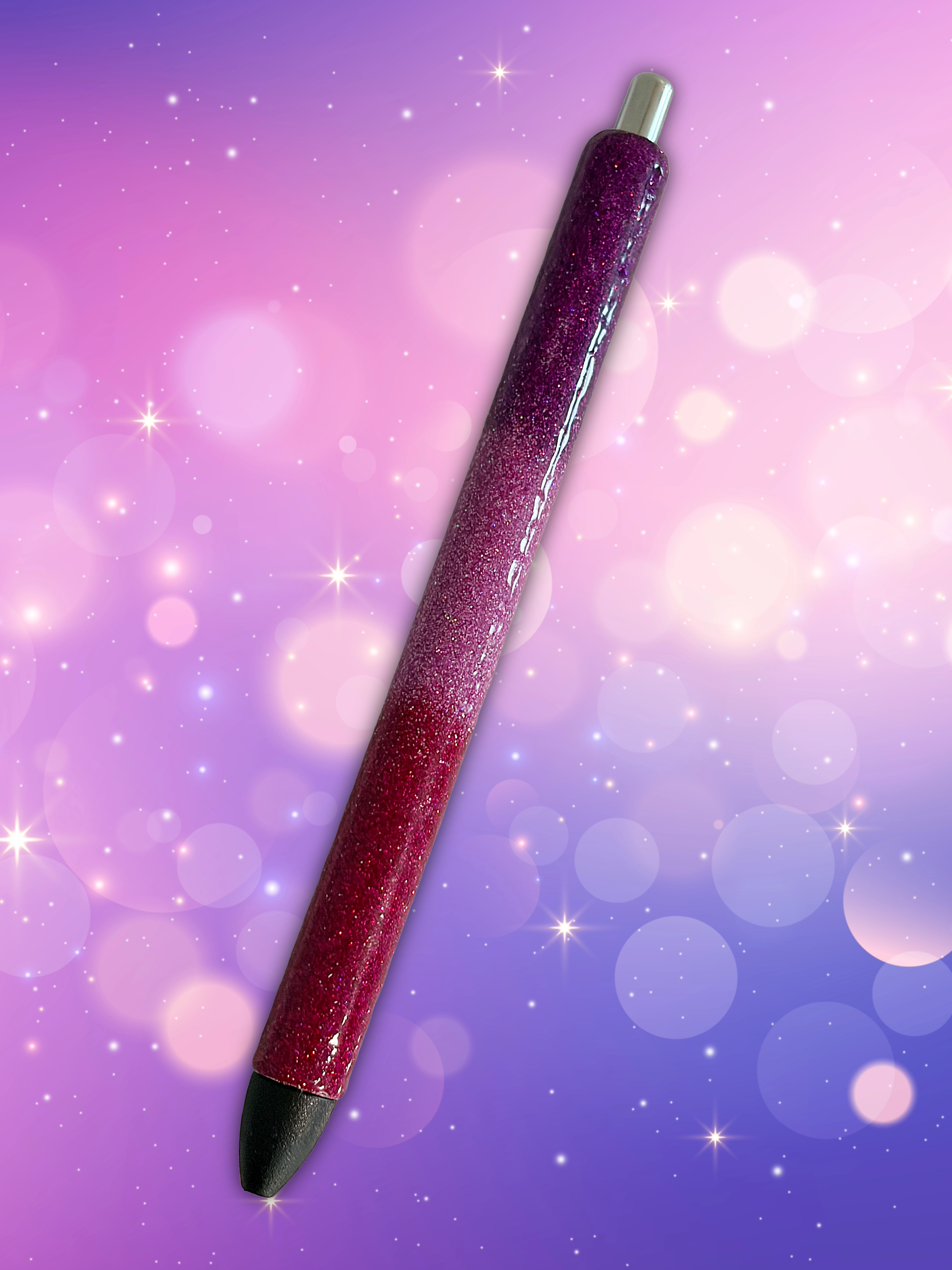 Magenta Pink Passion Ombre Glitter Pen, Gel Pen, Journaling