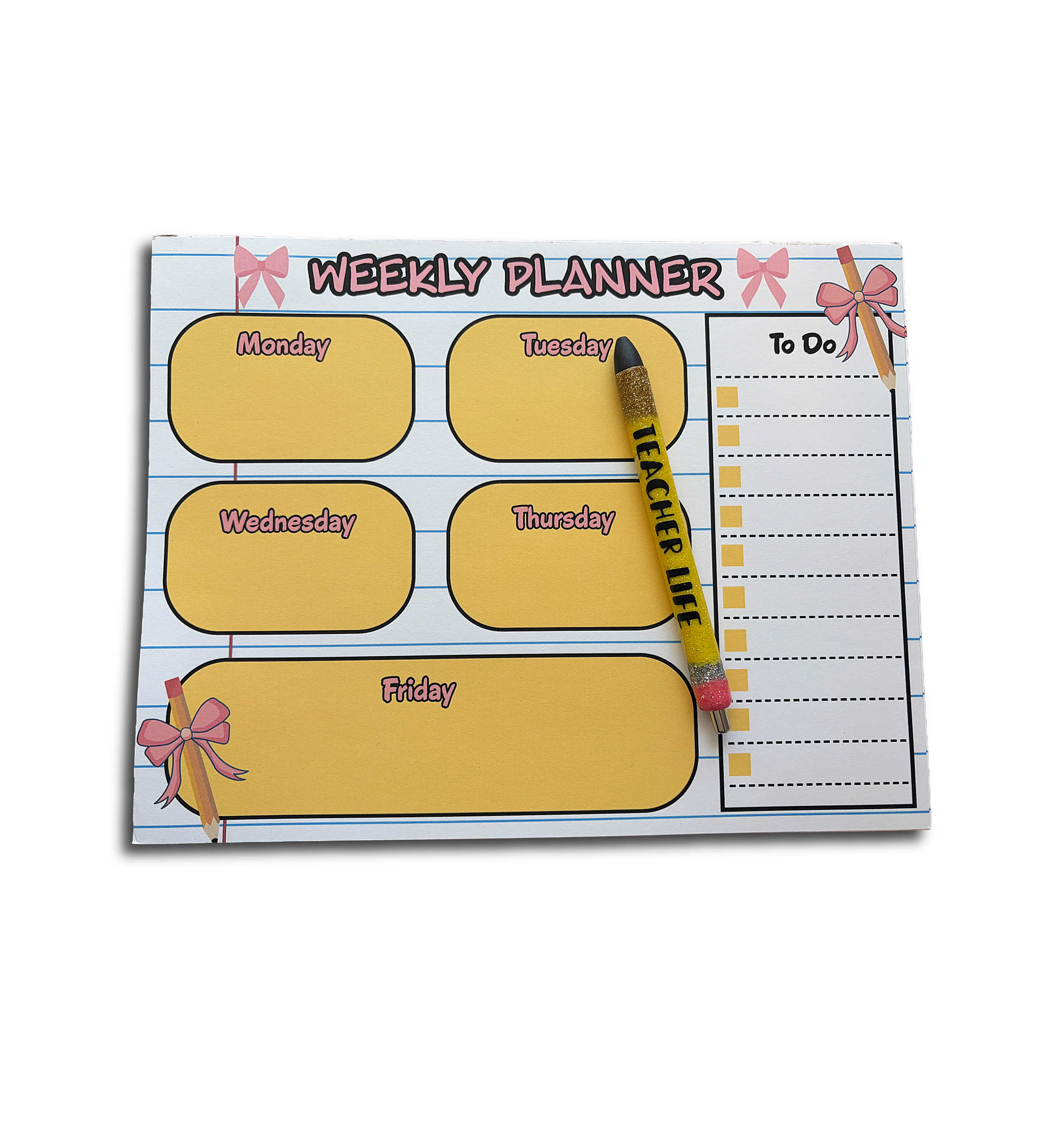 School Theme Weekly Planner Notepad