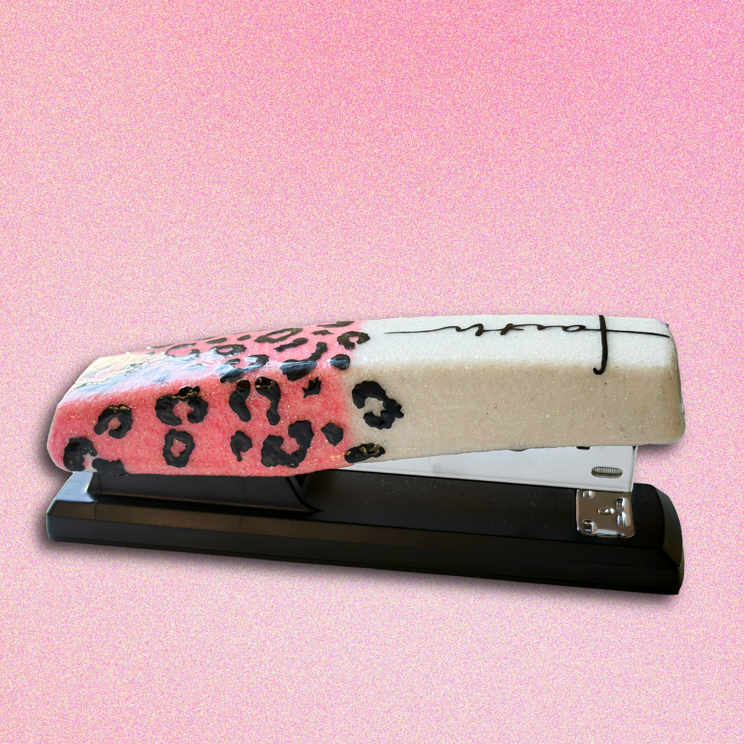 Glamorous Pink Faith Glitter Stapler