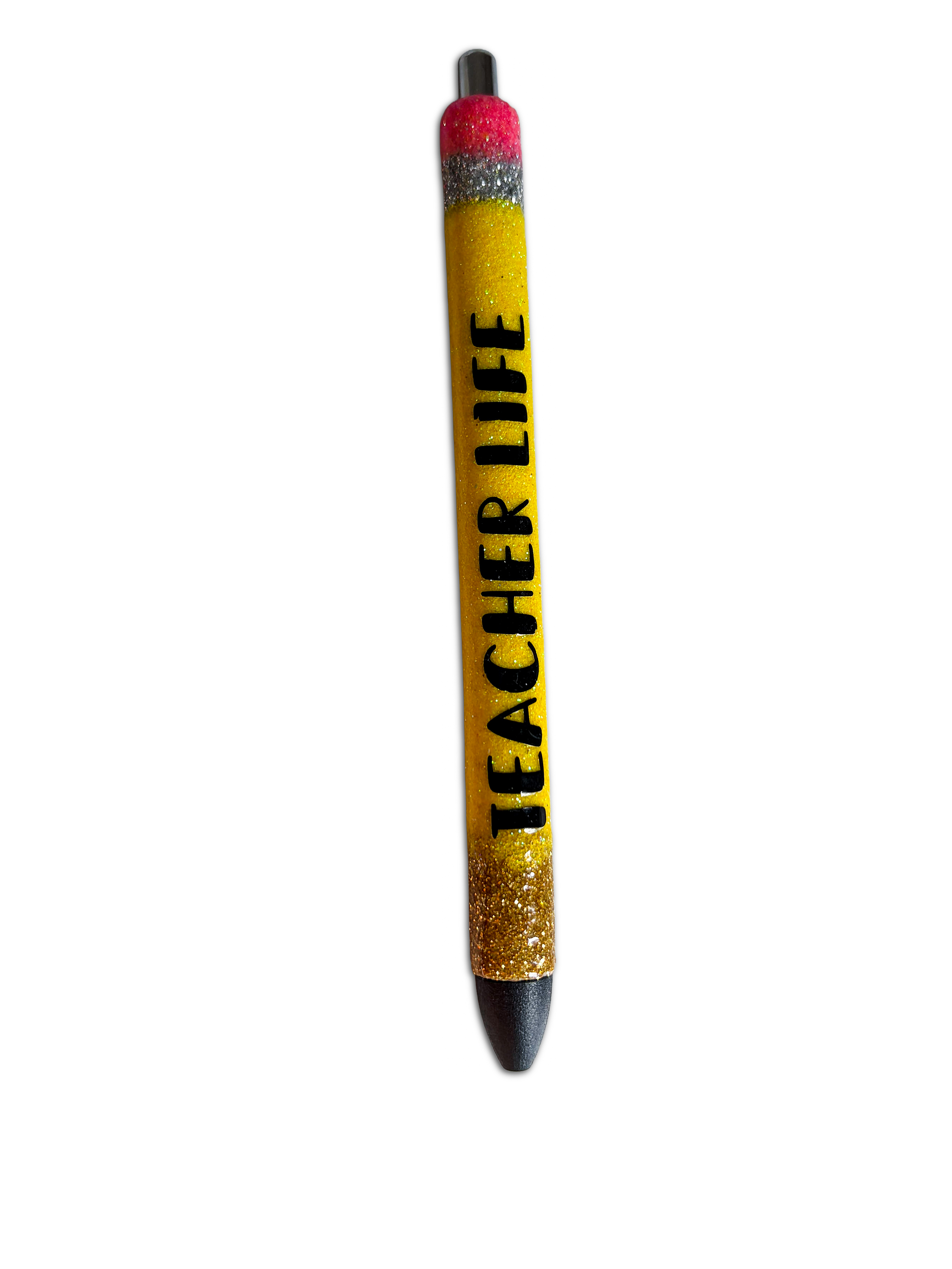 Teacher Life Pencil Resin Glitter Pen