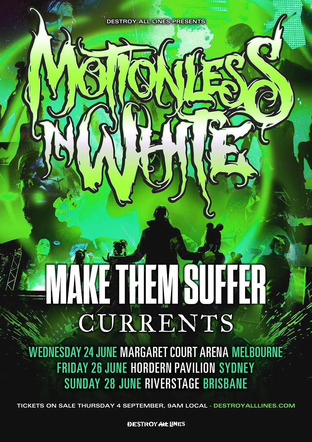 Motionless In White Australian Headline Tour 2026 With Make Them Suffer + Currents
