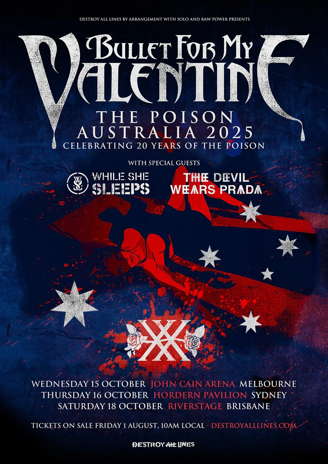 BULLET FOR MY VALENTINE 2025 AUSTRALIAN HEADLINE TOUR WITH SPECIAL GUESTSWHILE SHE SLEEPS (USA) + THE DEVIL WEARS PRADA (USA)