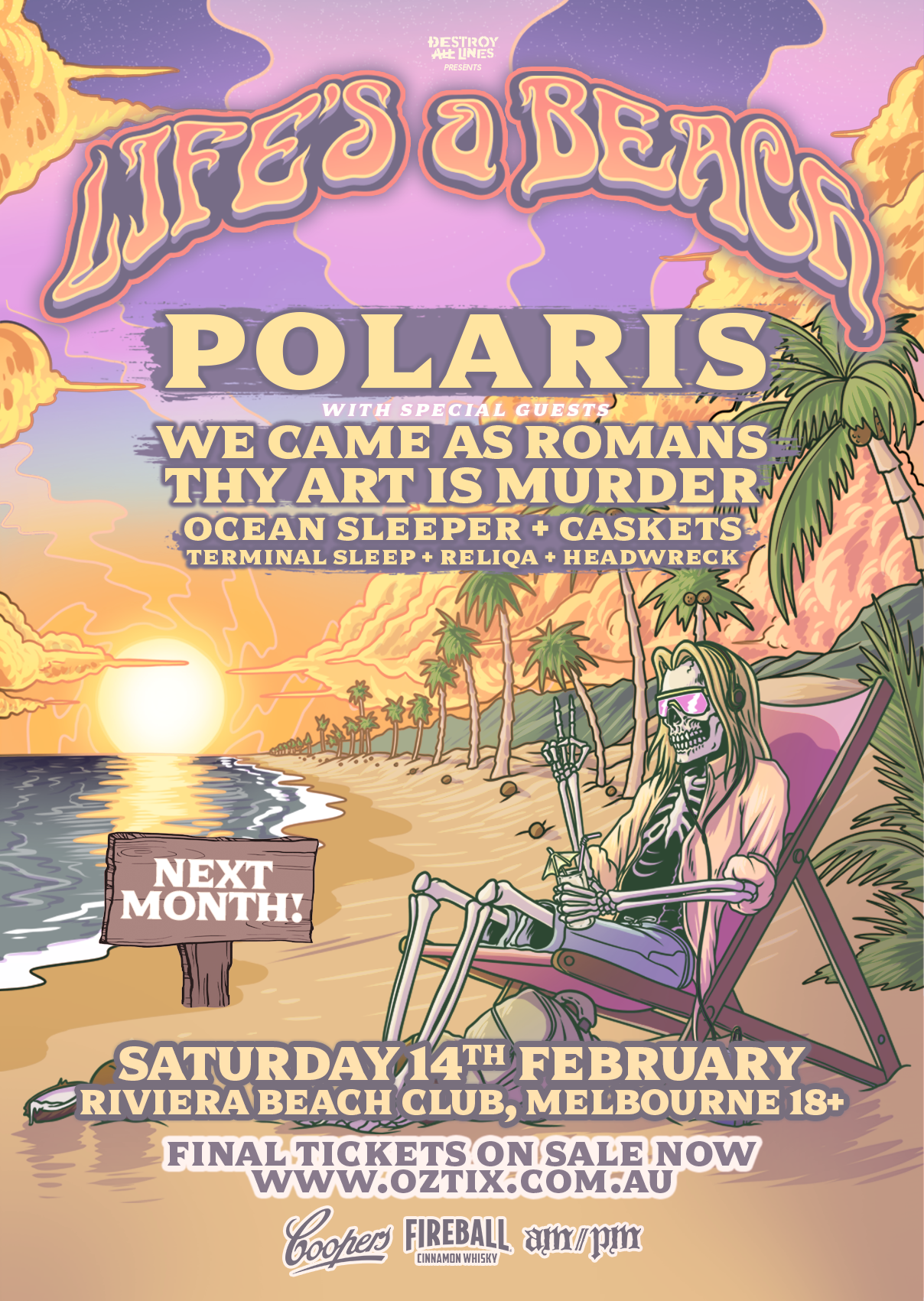 POLARIS 'LIFE'S A BEACH’ IS NEXT MONTH &amp; THE SET TIMES HAVE ARRIVED
