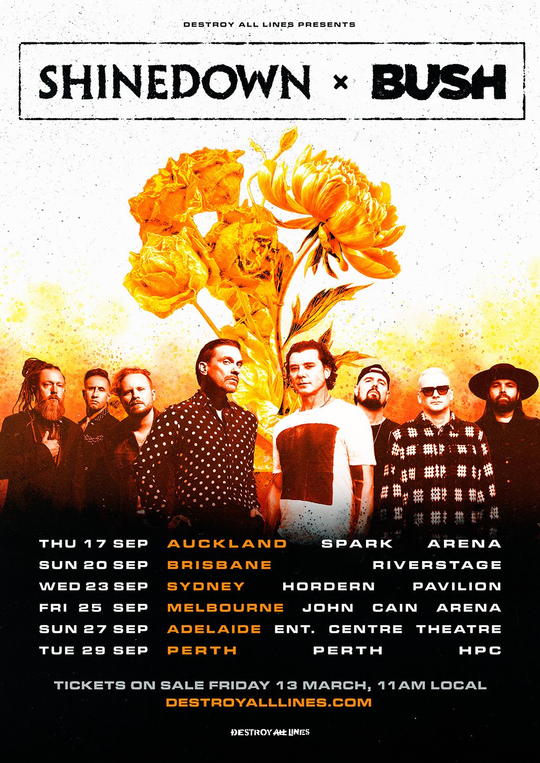 SHINEDOWN &amp; BUSH CO-HEADLINE AUSTRALIAN AND NEW ZEALAND TOUR