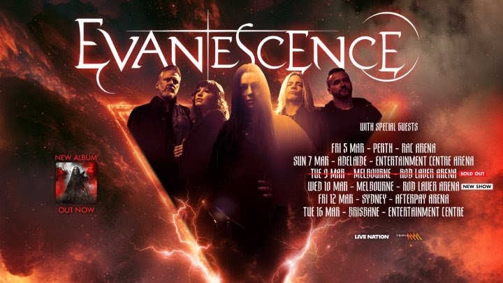 EVANESCENCE 2027 AUSTRALIA AND NEW ZEALAND ARENA TOURSECOND SHOW ADDED FOR MELBOURNE, FIRST DATE SOLD OUT