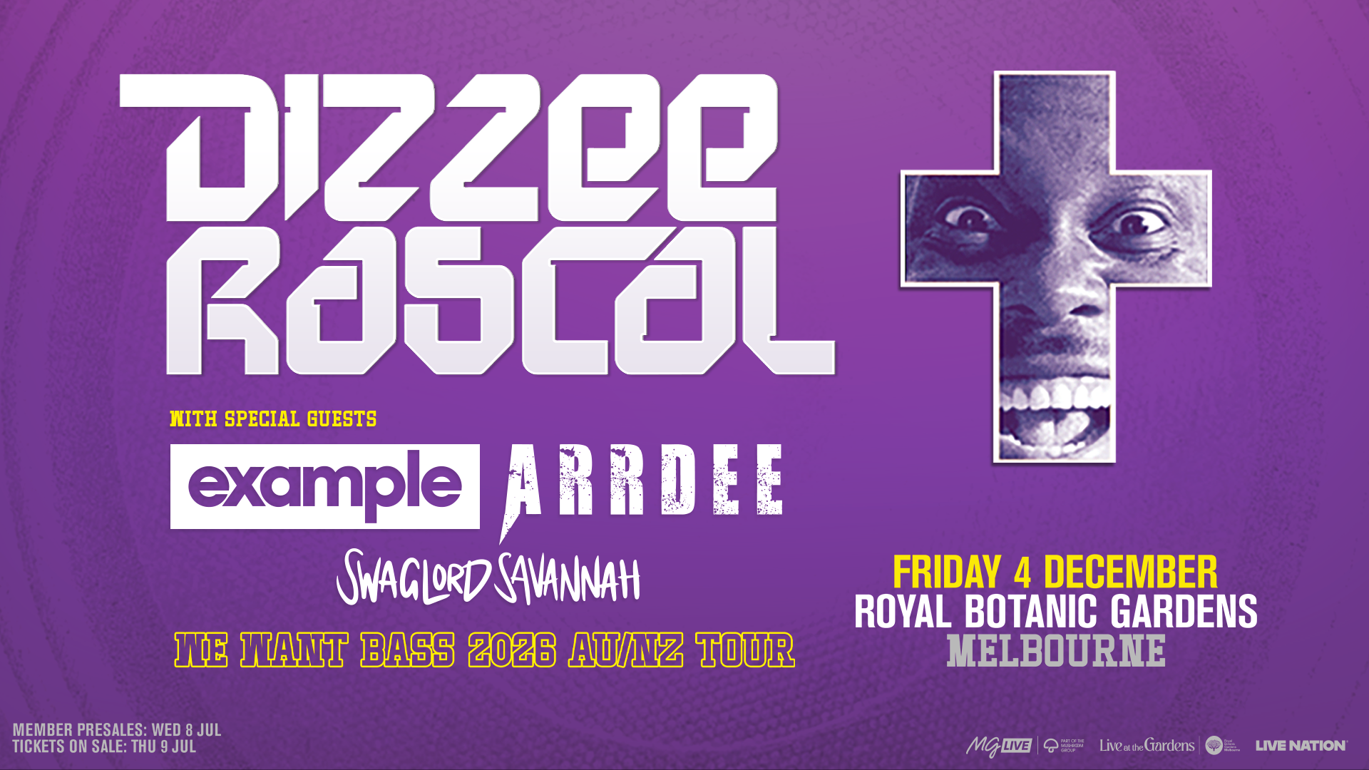DIZZEE RASCAL BRINGS THE WE WANT BASS TOUR TO MELBOURNE'S ROYAL BOTANIC GARDENS THIS DECEMBER