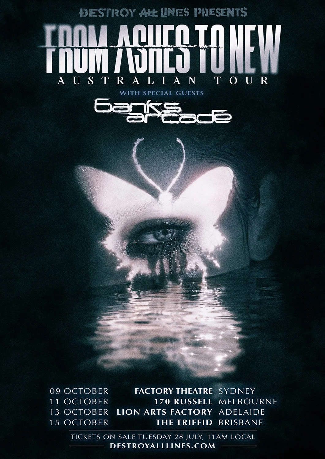 FROM ASHES TO NEW AUSTRALIAN TOUR 2026 WITH SPECIAL GUESTS BANKS ARCADE