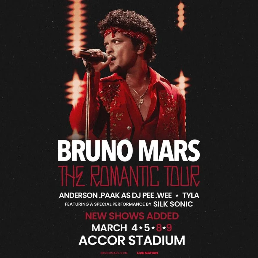 BRUNO MARS 'THE ROMANTIC TOUR' AUSTRALIA AND NEW ZEALAND FOURTH AND FINAL SYDNEY DATE ADDED TO MEET EXTRAORDINARY DEMAND